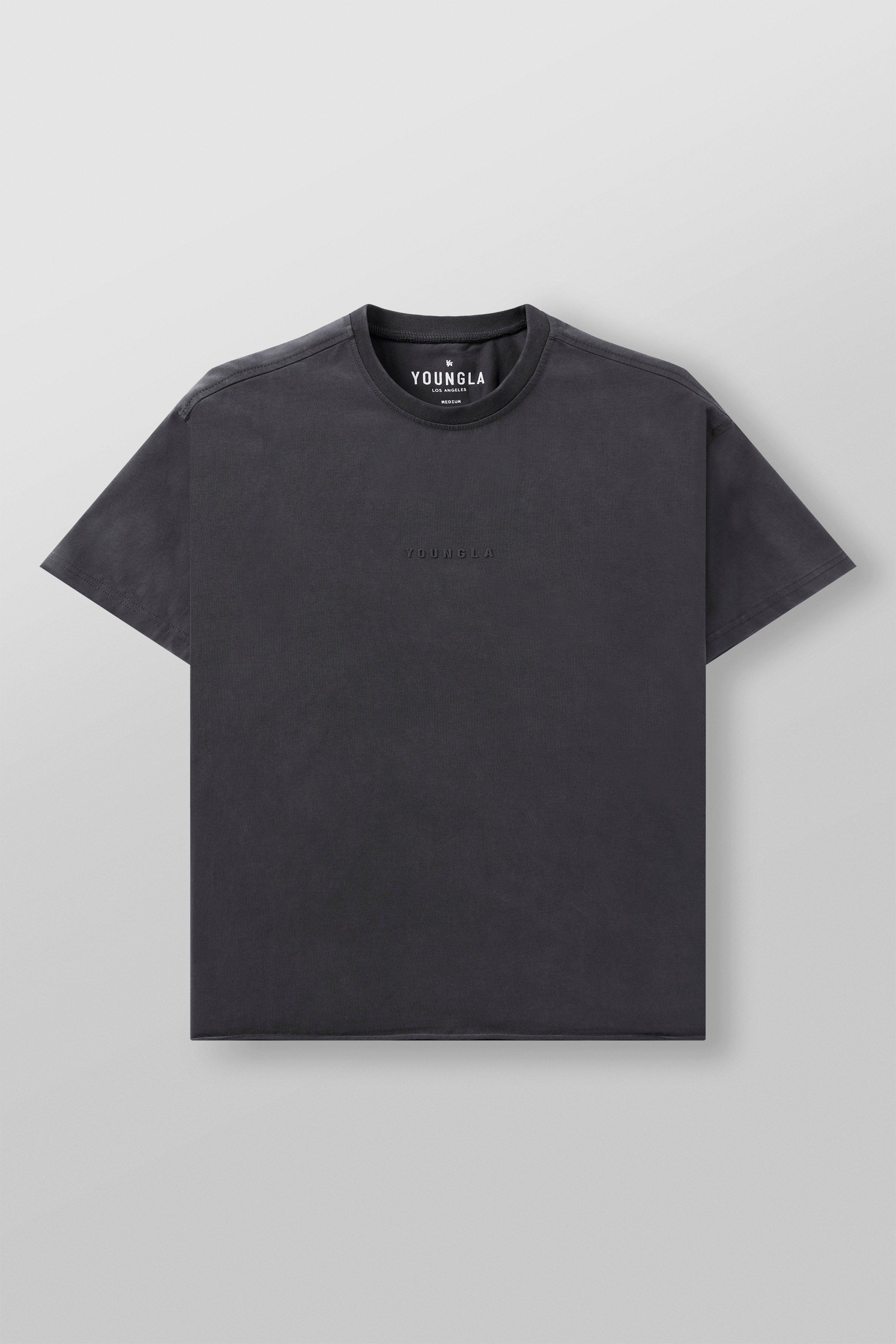 4097 - Cropped Tailored Tees - Charcoal Wash