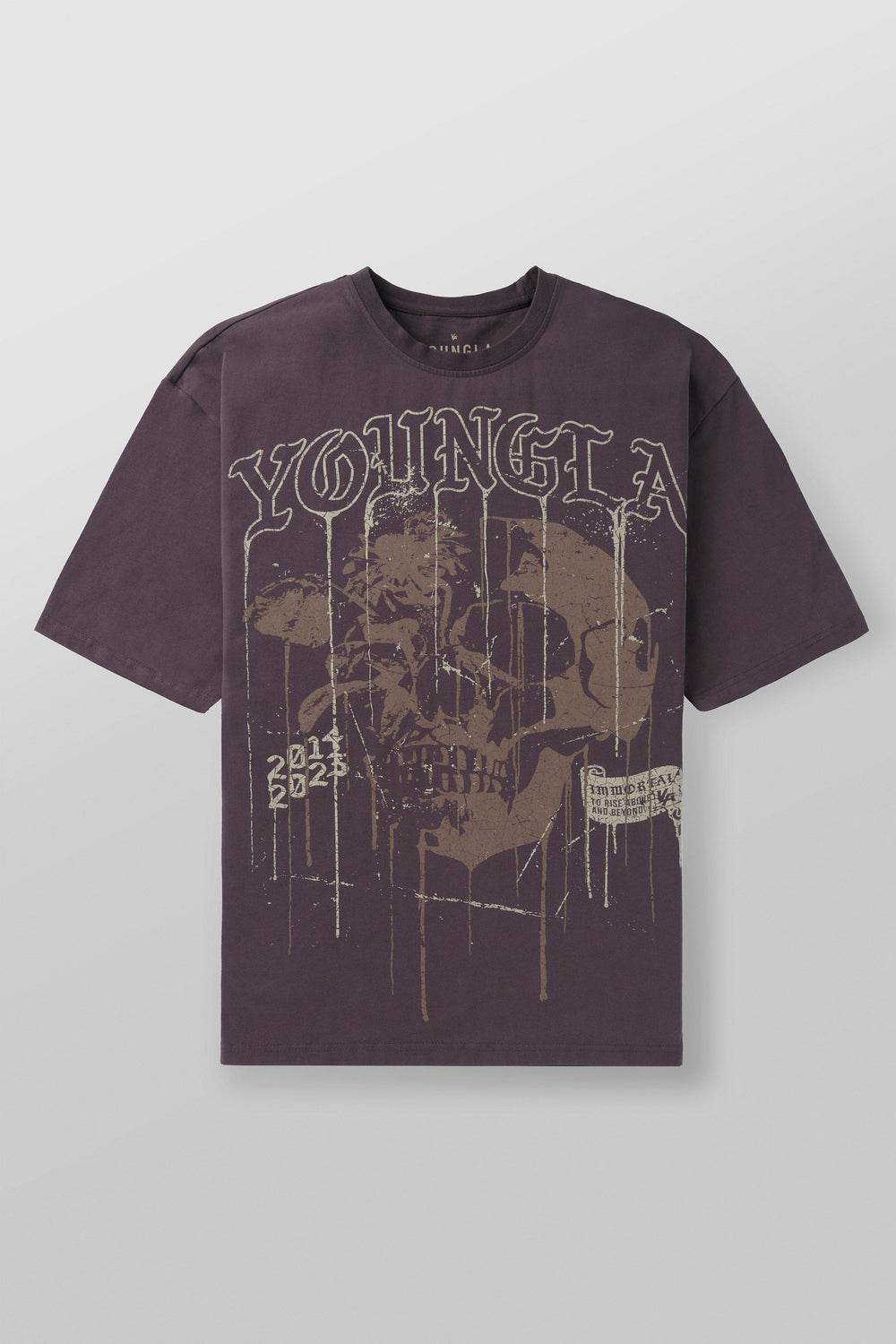 4116 - Floral Skull Tees - Plum Perfect