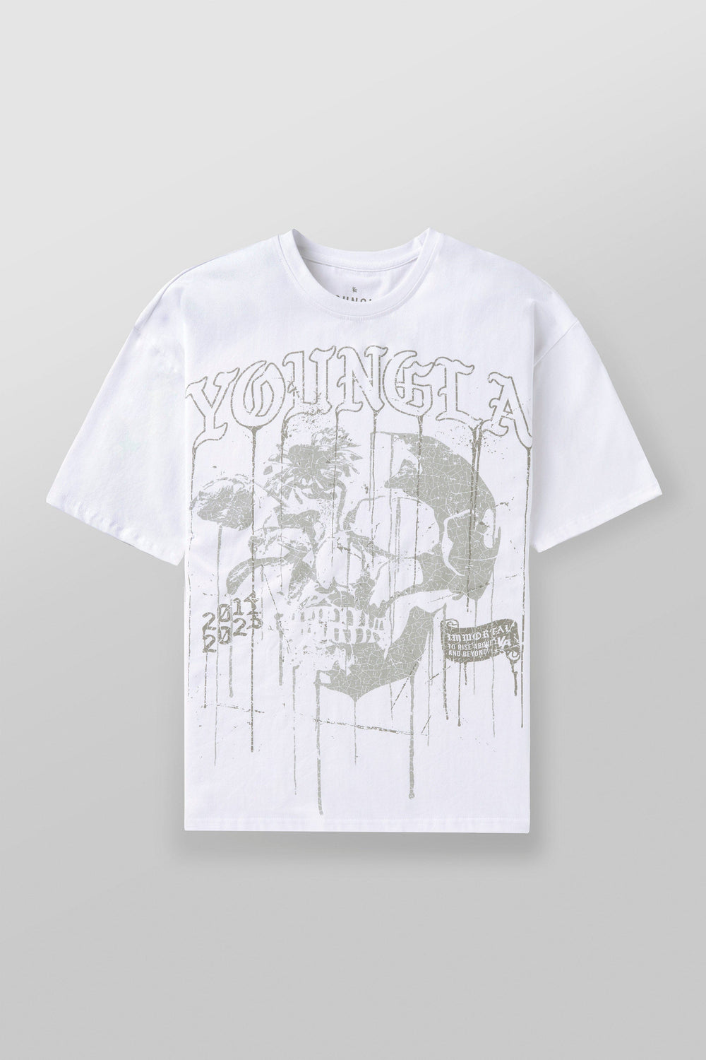 4116 - Floral Skull Tees - White