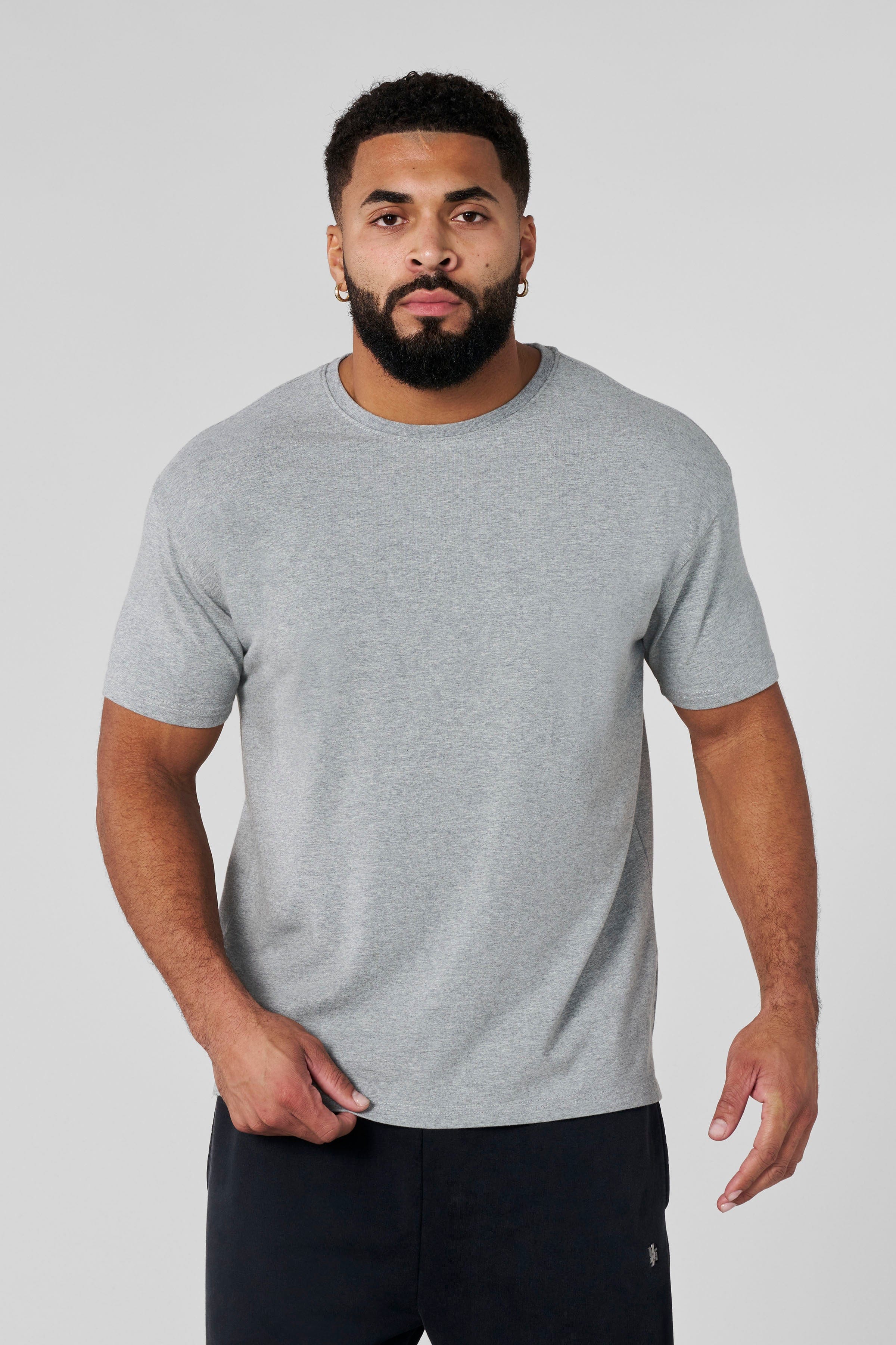 4148 - Elevated Essentials - Fitted Tee - Heather Grey