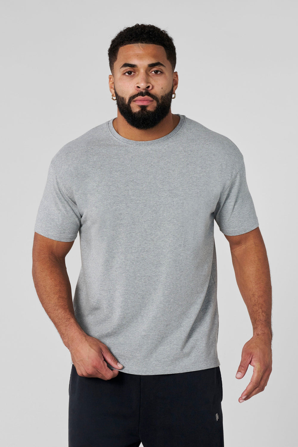 4148 - Elevated Essentials - Fitted Tee - Heather Grey