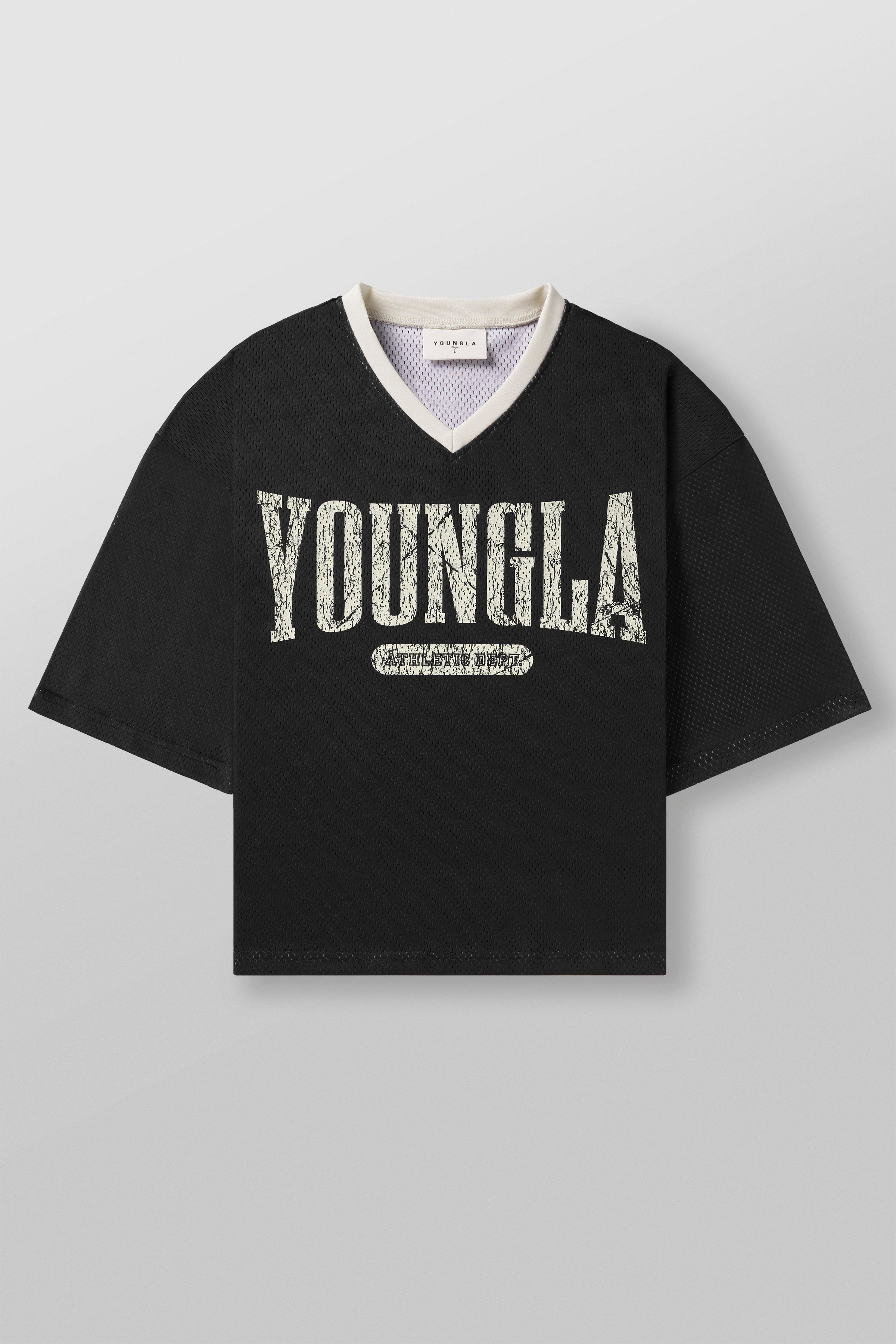4187 - Varsity Football Cropped Jersey - Black