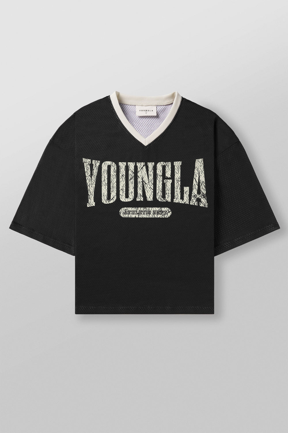 4187 - Varsity Football Cropped Jersey - Black