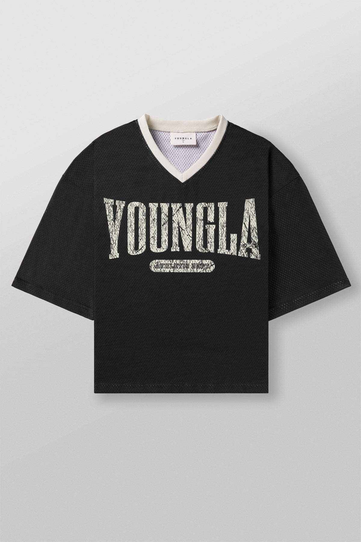 4187 - Varsity Football Cropped Jersey - Black