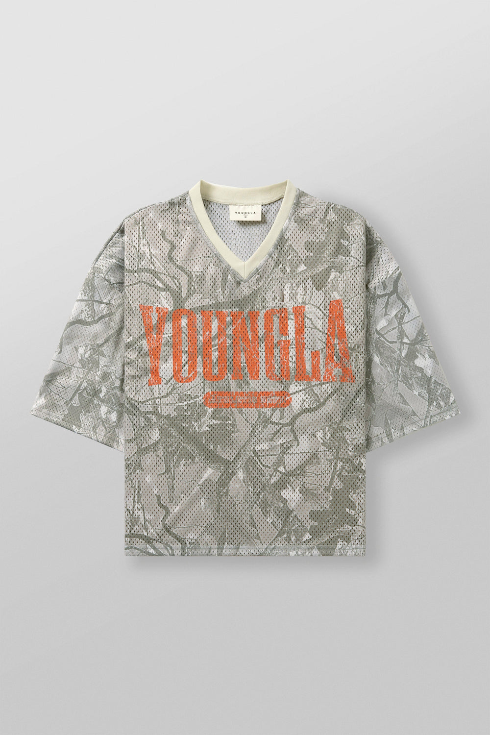 4187 - Varsity Football Cropped Jersey - Tan Tree Camo