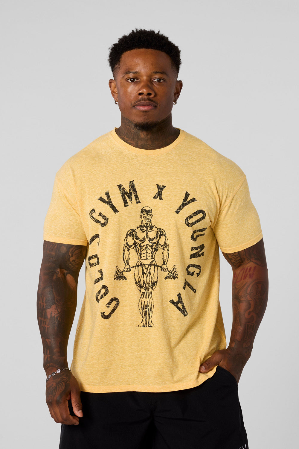 4206 - Gold's Gym Heather Tees - Yellow Heather