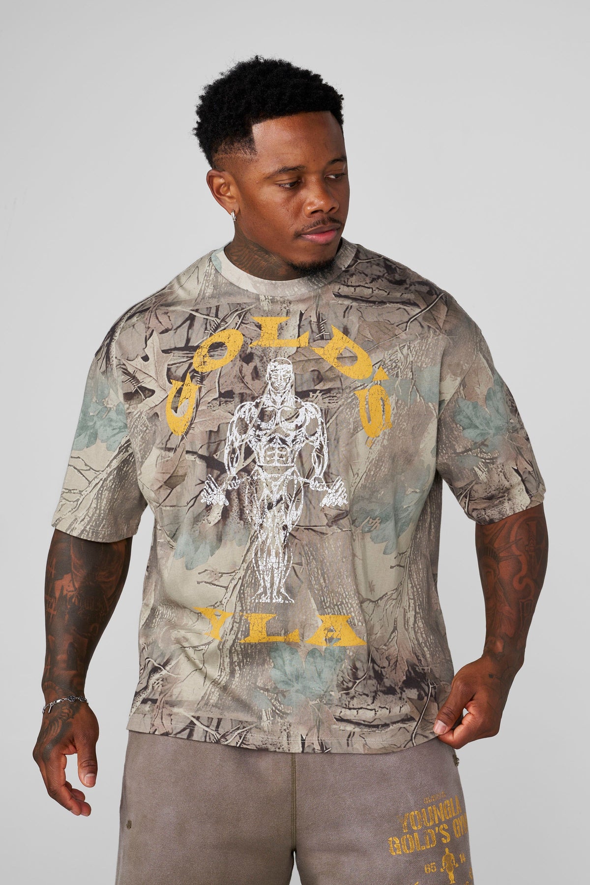 4213 - Gold's Iron Legacy Icon Tees - Beige Tree Camo