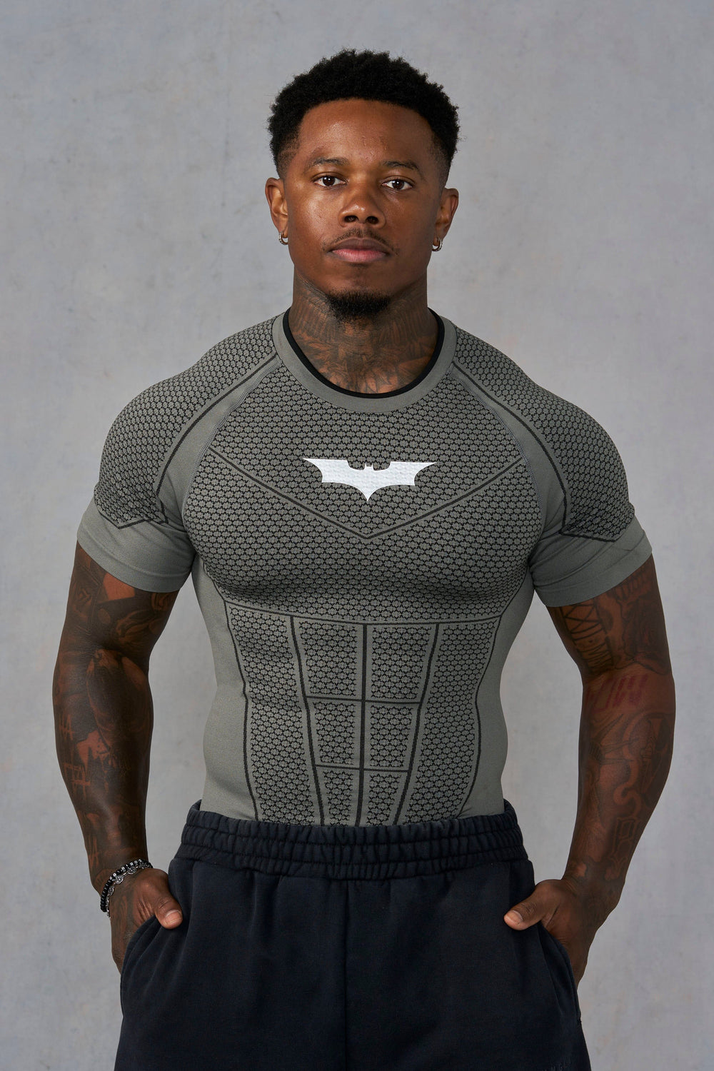 4259 - Batman Compression Tees New Colors - Grey Green