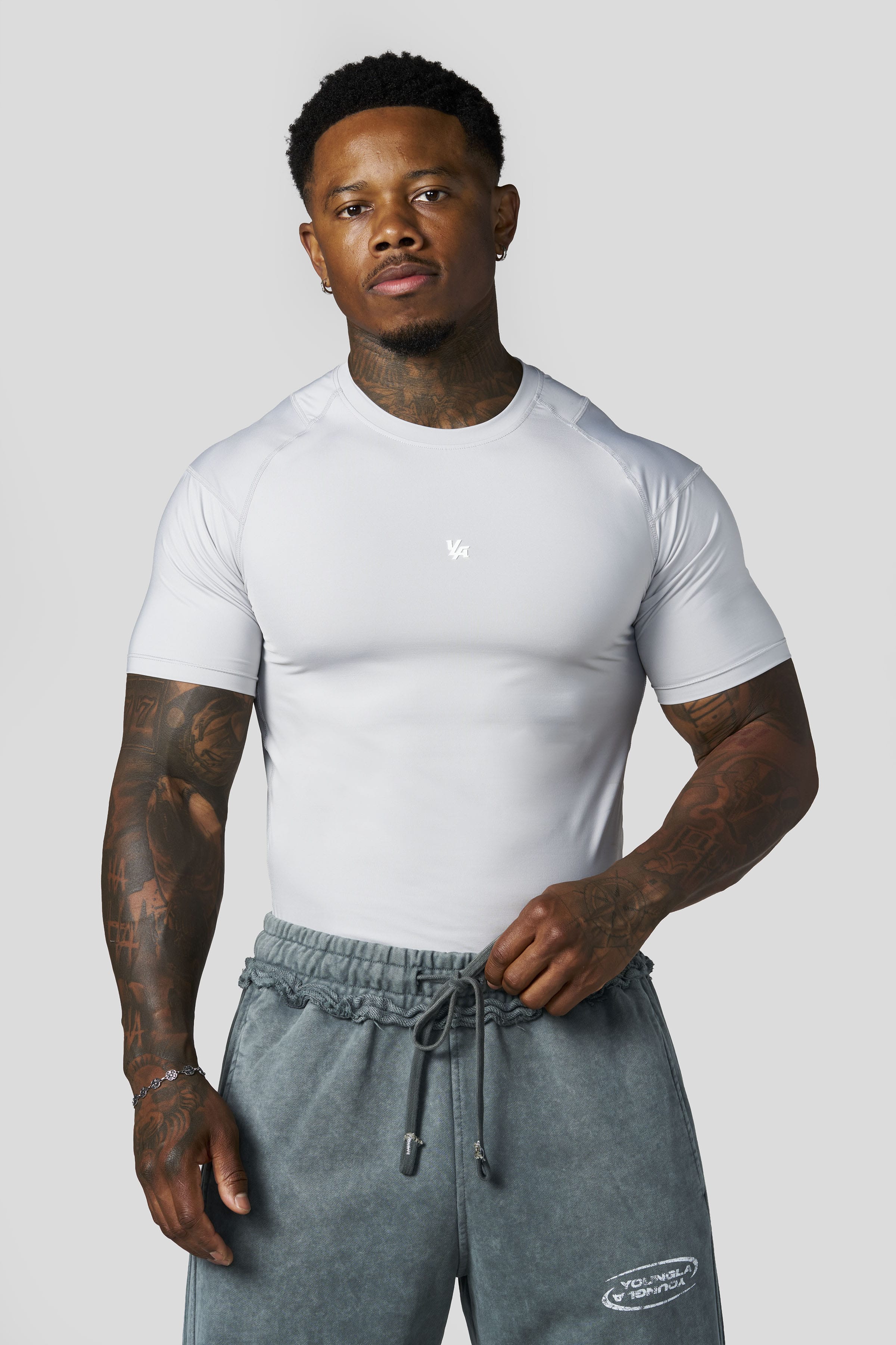 4282 - Posture Compression Tees - Light Grey