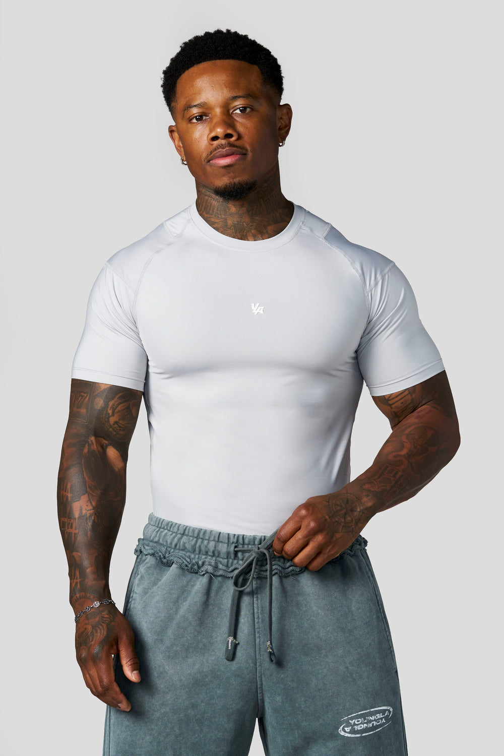 4282 - Posture Compression Tees - Light Grey