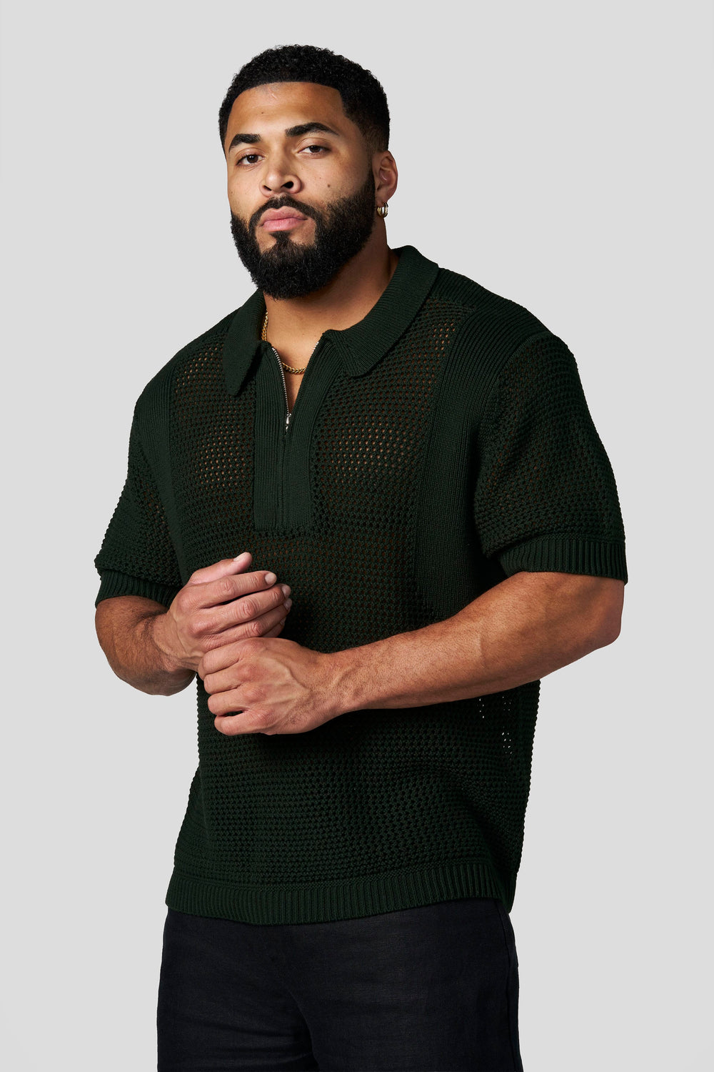 4308 - Upscale Crochet Polos - Green