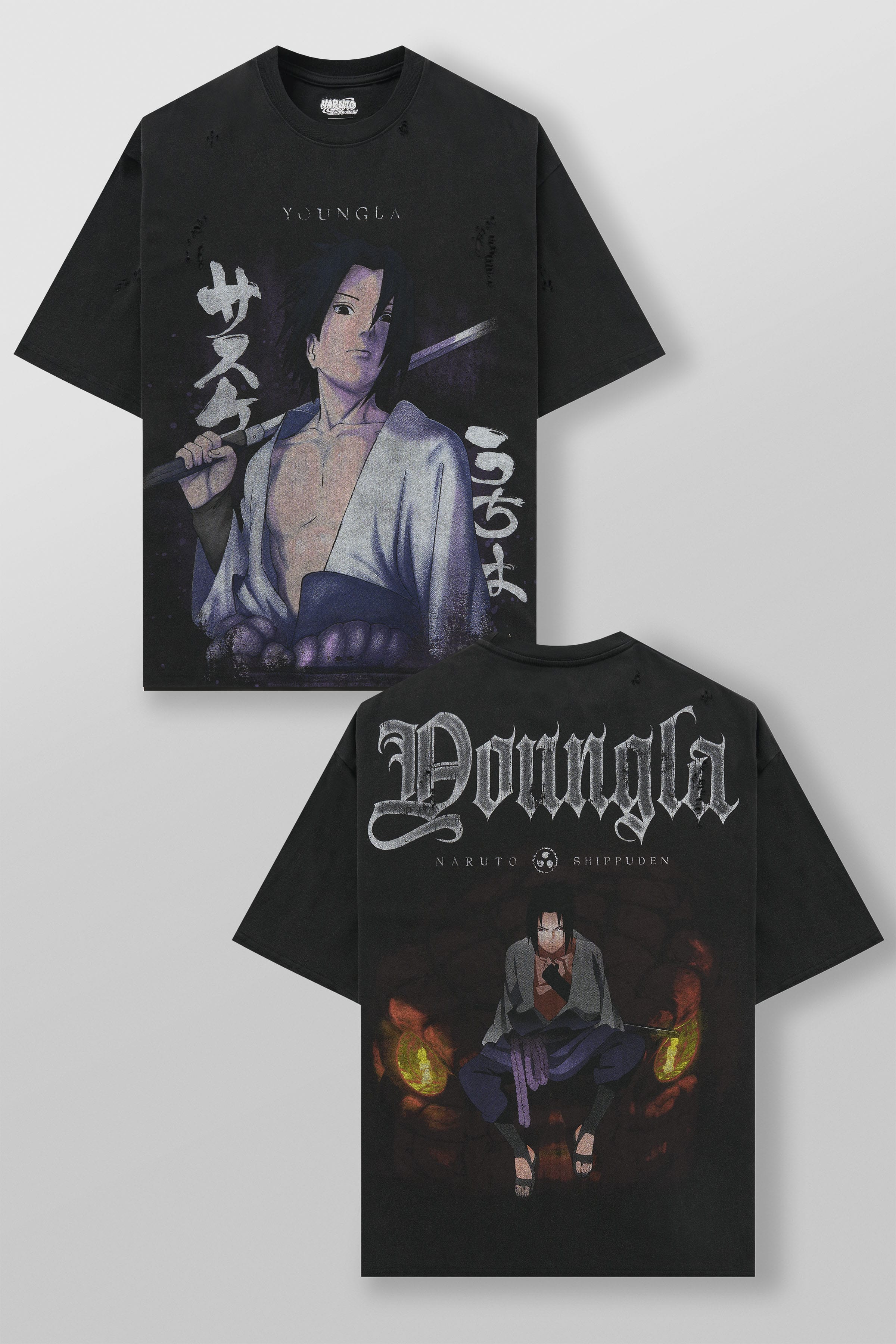 4318 - Naruto Distressed Tees - Sasuke
