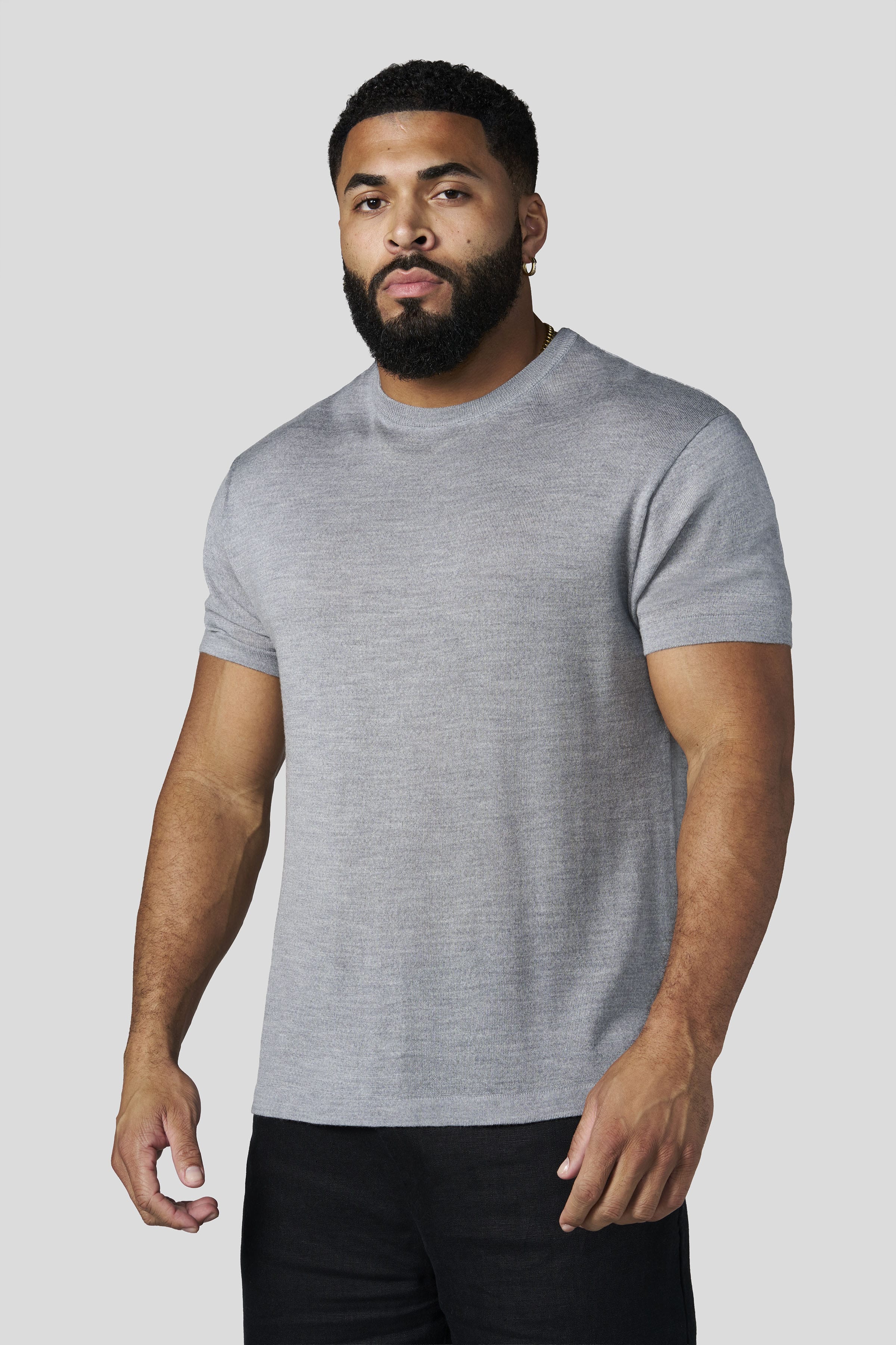 4331 - Merino Wool Tees - Heather Grey