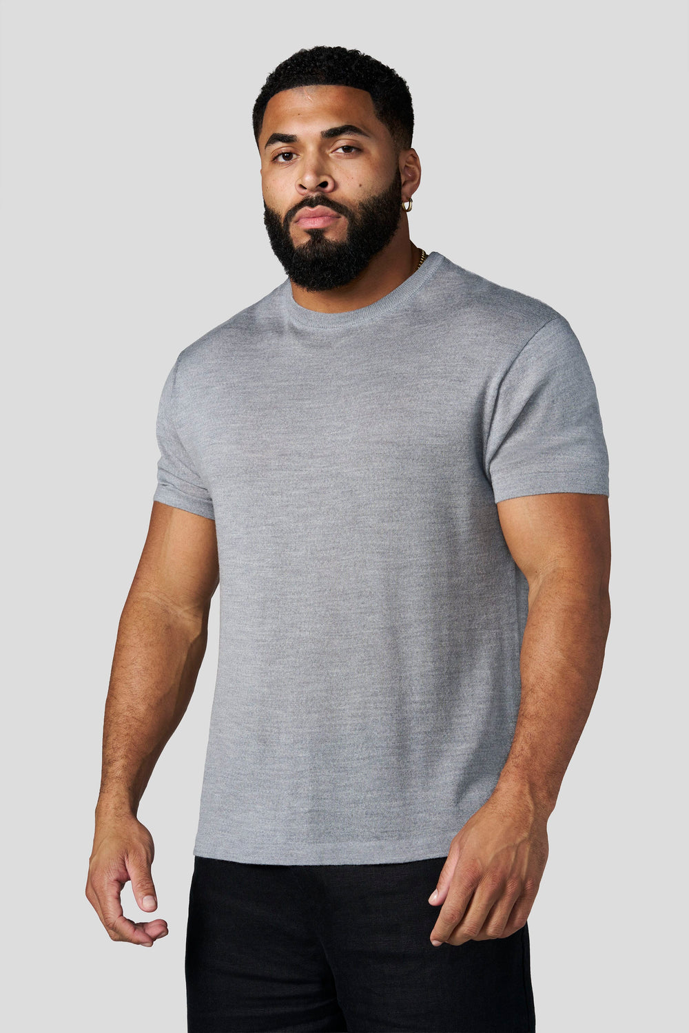 4331 - Merino Wool Tees - Heather Grey