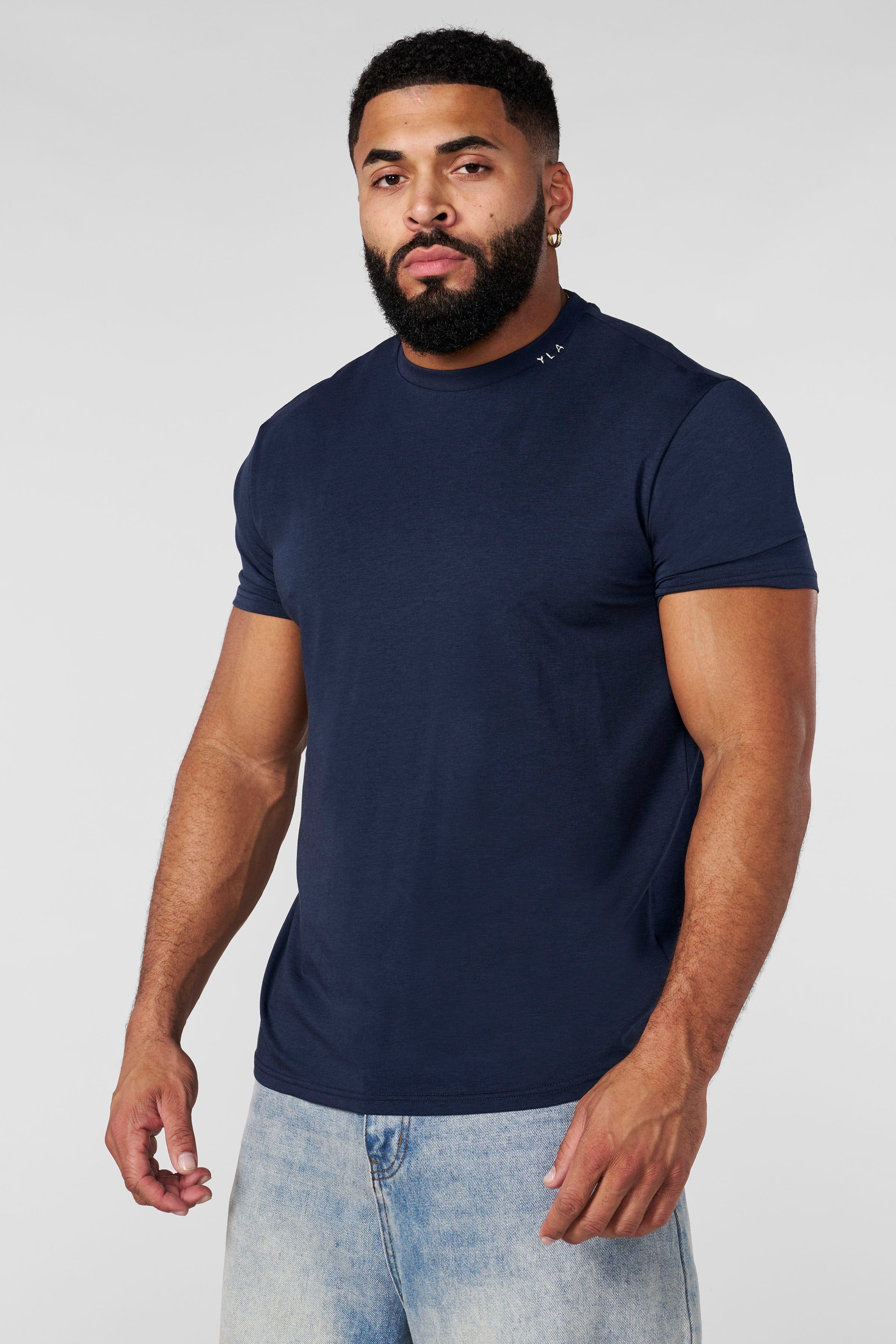 4334 - AeroTech Fitted Tees - Navy