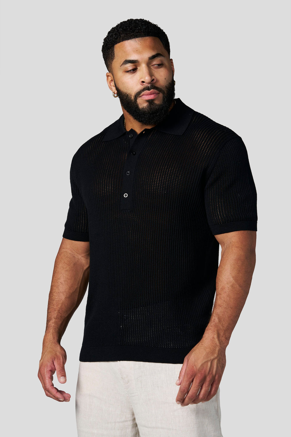 4341 - Lightweight Resort Polos - Black