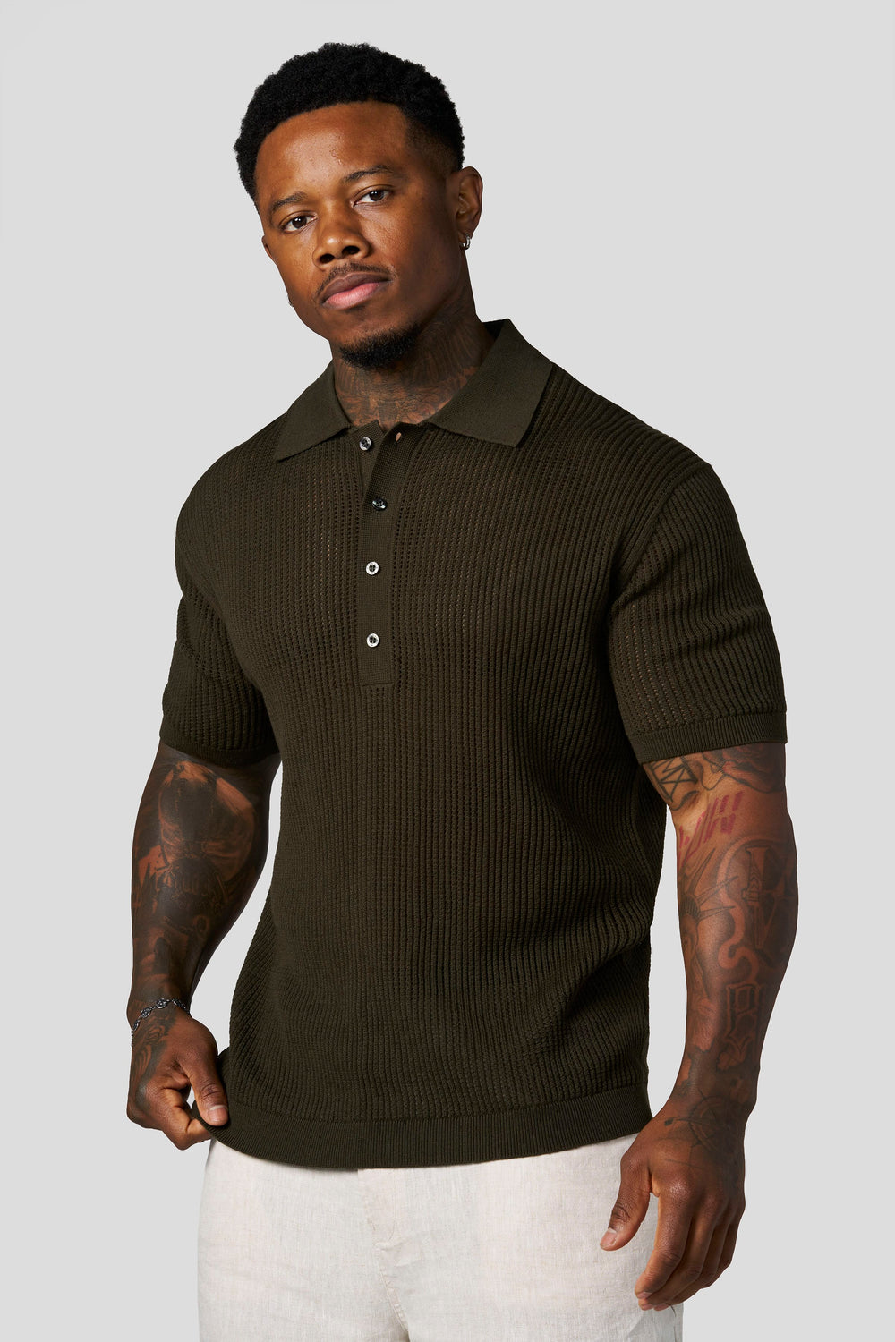 4341 - Lightweight Resort Polos - Olive