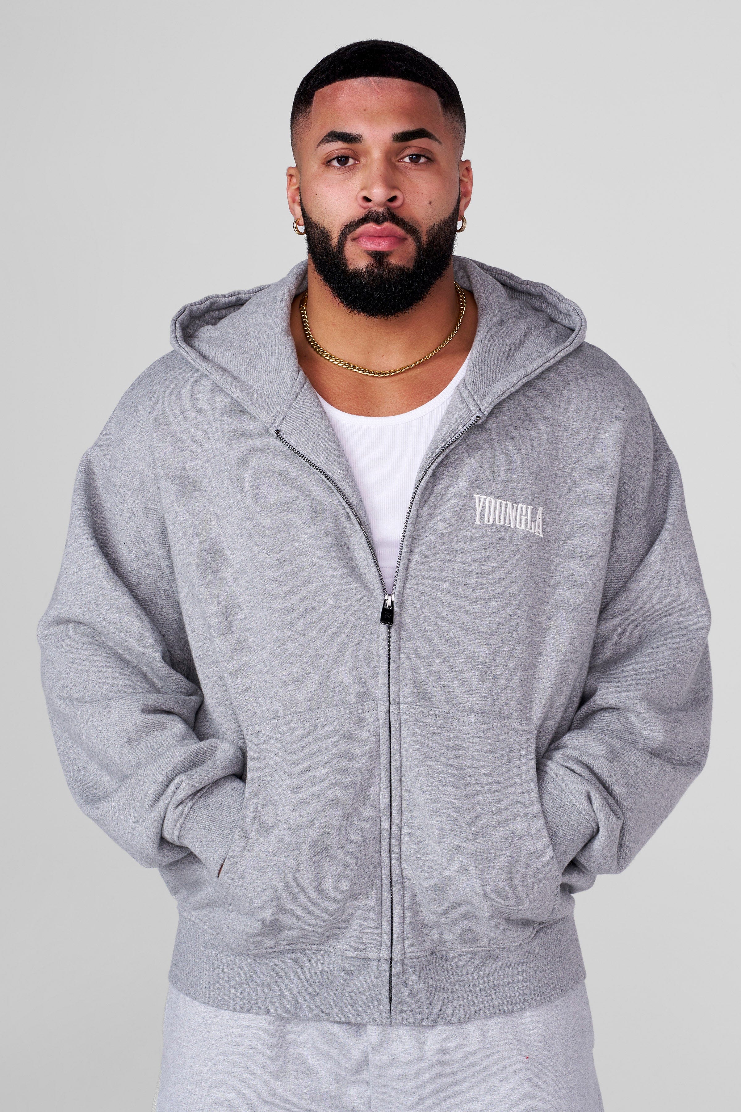 5062 - Heritage Zip-Up Hoodies - Heather Grey