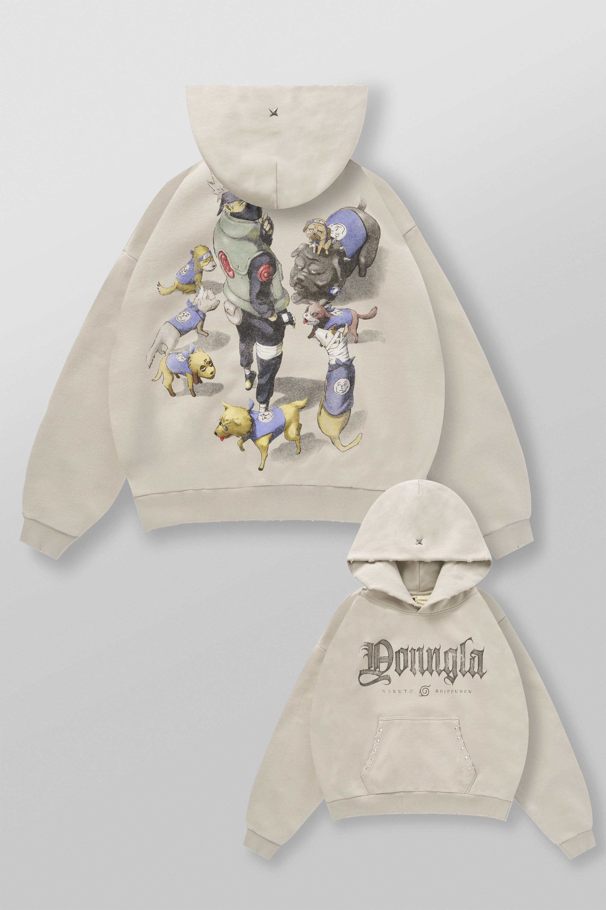 5083 - Naruto Stud Artwork Hoodies - Kakashi