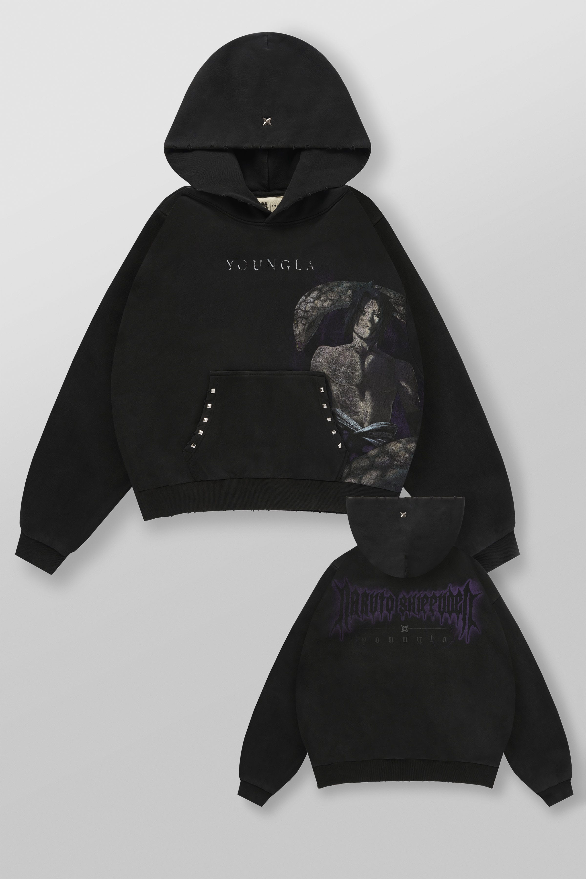 5083 - Naruto Stud Artwork Hoodies - Snake