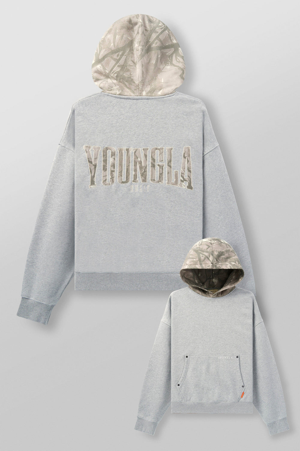 5098 - Tree Camo Hoodies - Heather Grey
