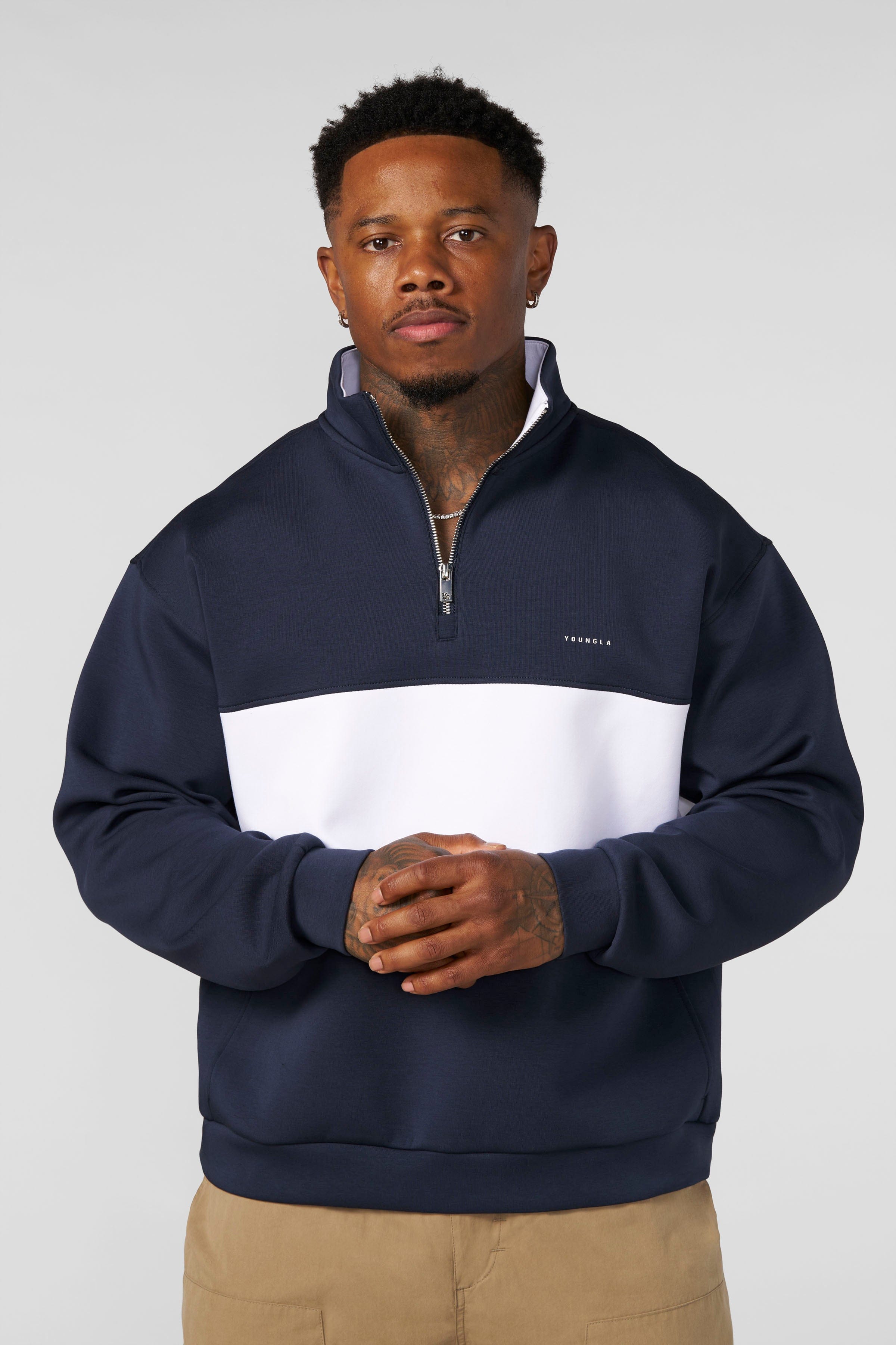 5127 - Noble Quarter-Zips - Navy/White