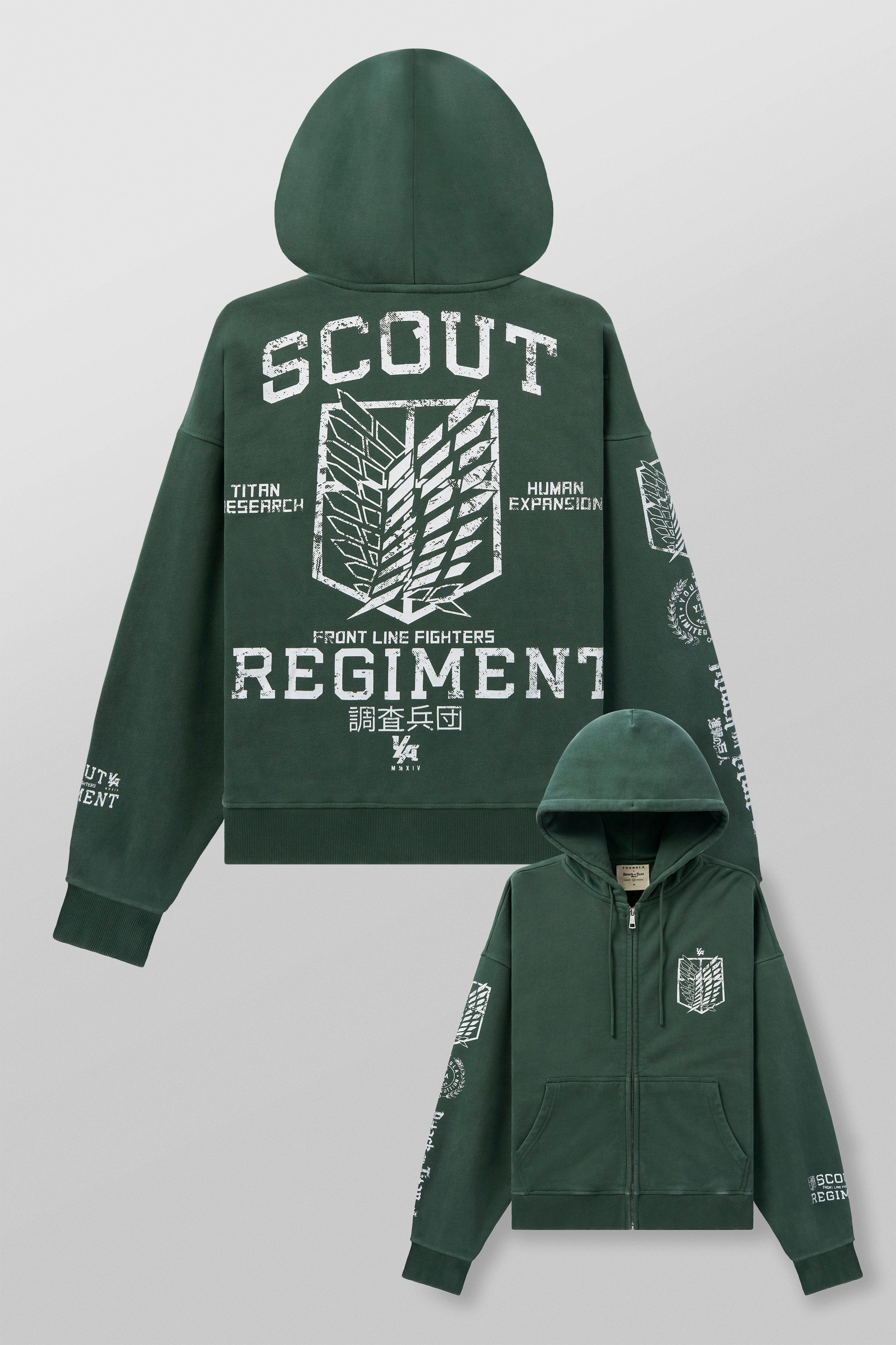 5138 - AOT© x YLA Zip-Up Hoodies - Green