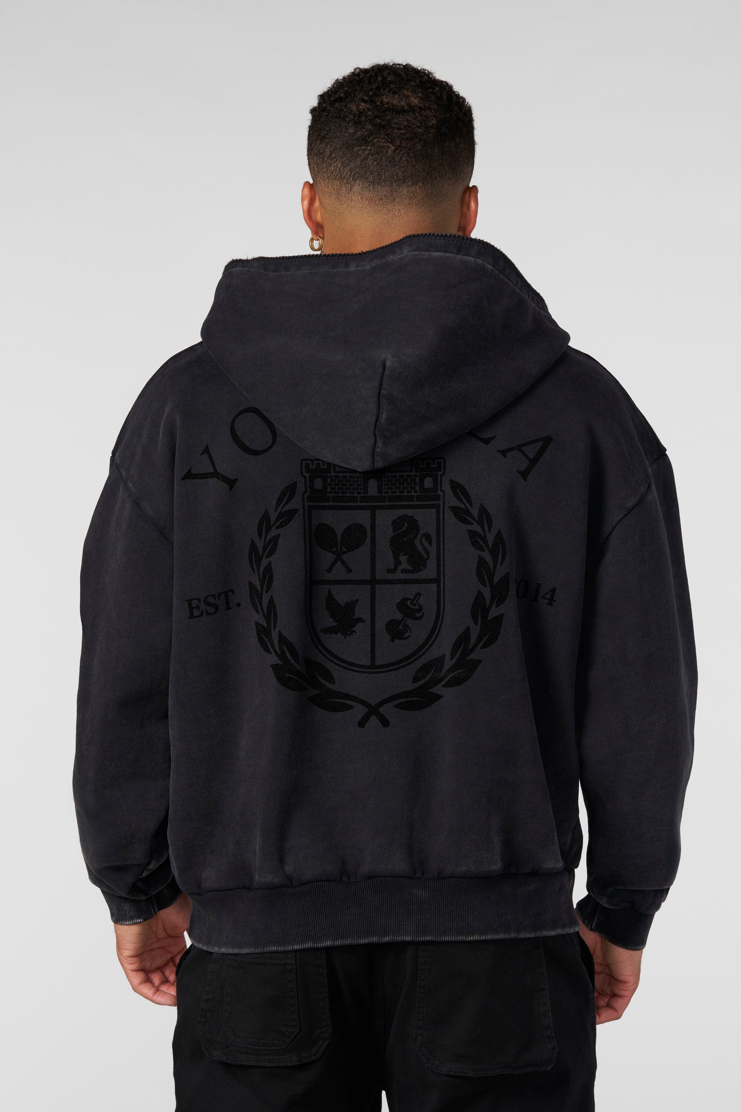 5169 - Old Money Quarter-Zip Hoodies - Black Wash