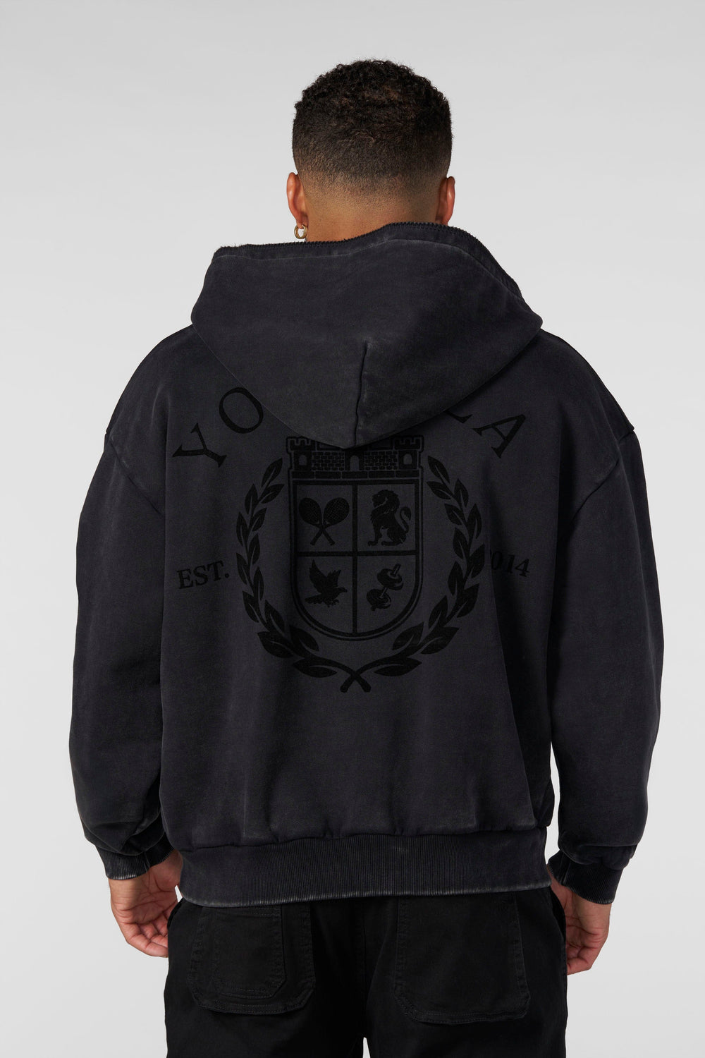 5169 - Old Money Quarter-Zip Hoodies - Black Wash