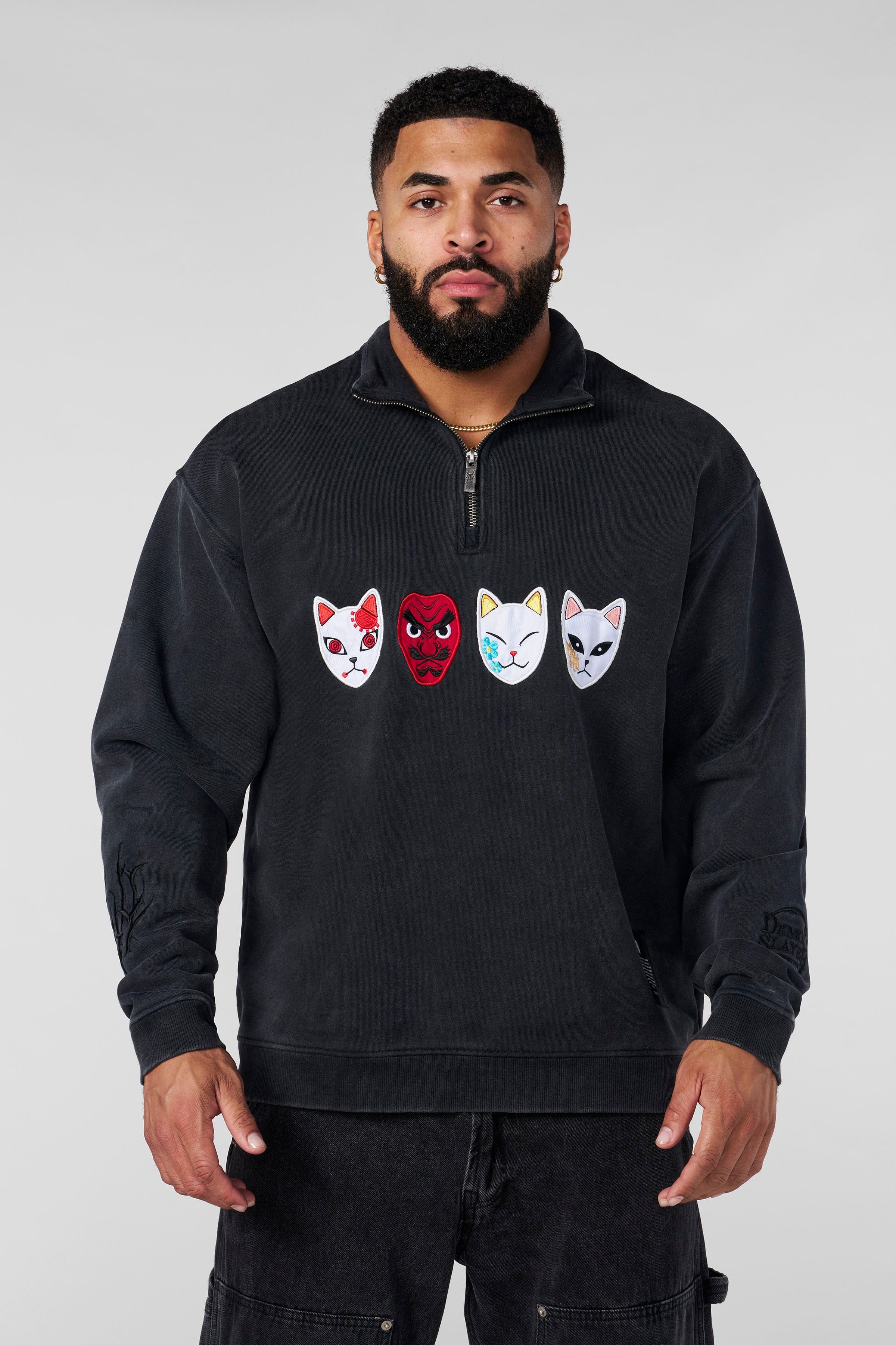 5197 - Demon Slayer: Kimetsu no Yaiba - Quarter Zip - Warding Masks