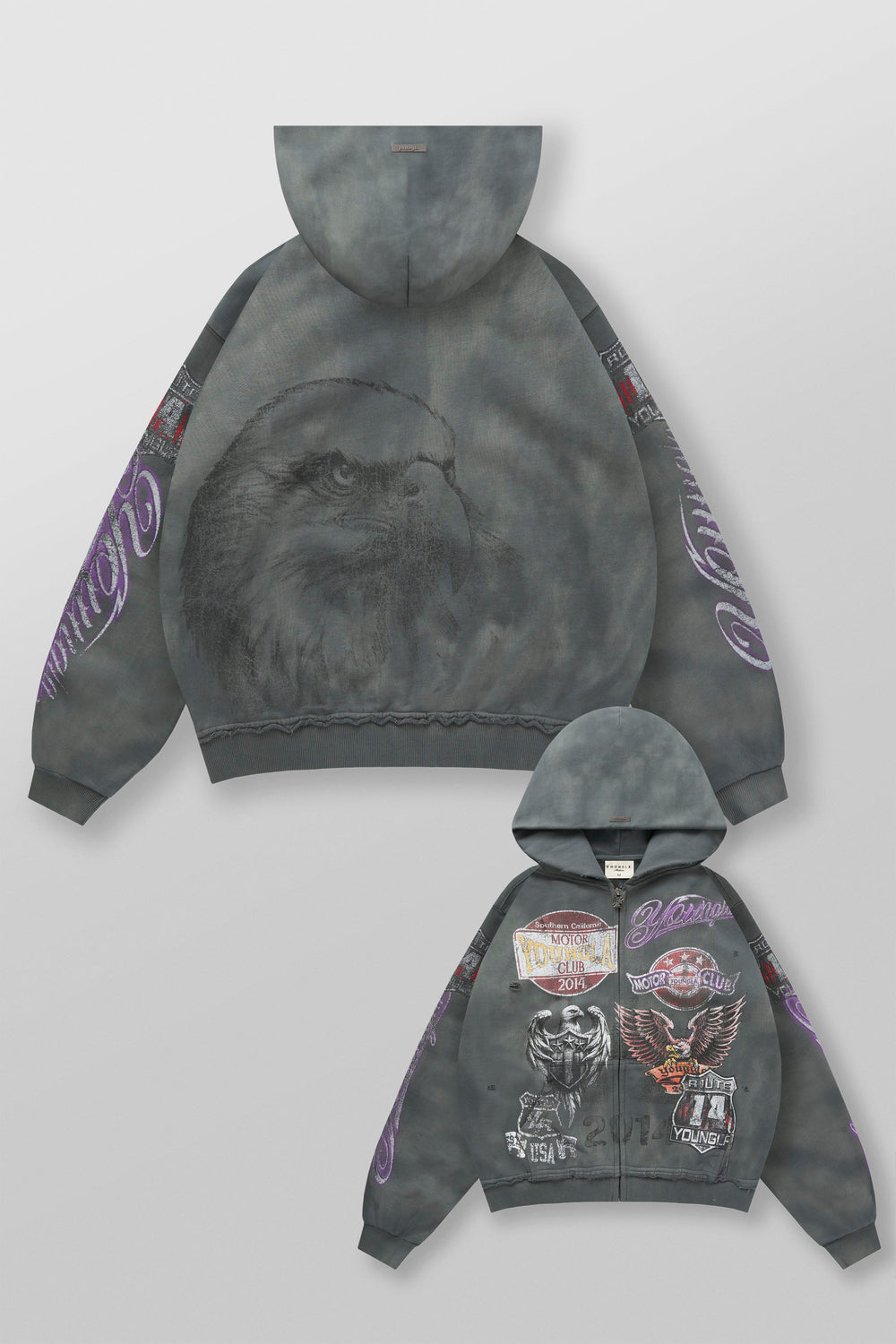 5201 - Moto Zip-Ups - Charcoal Grey Wash