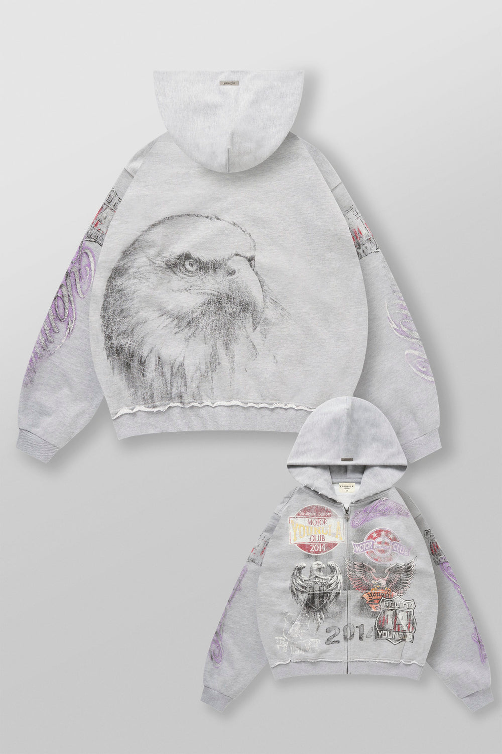 5201 - Moto Zip-Ups - Heather Grey