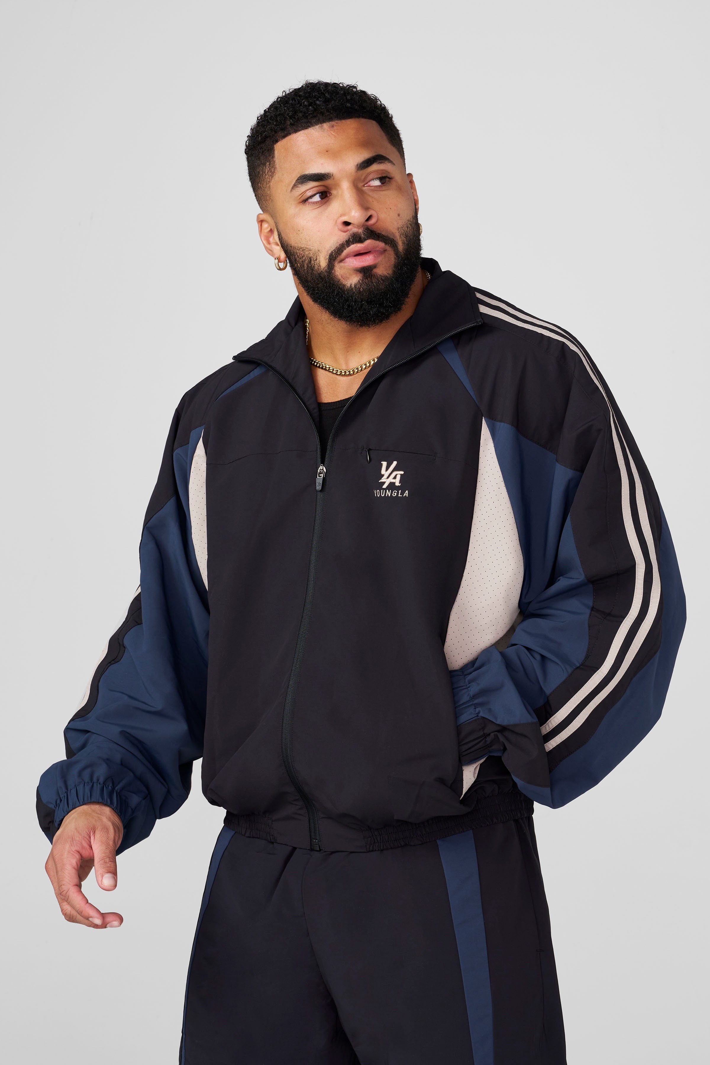 5205 - Fight Week Tracksuit Jacket - Black/Navy