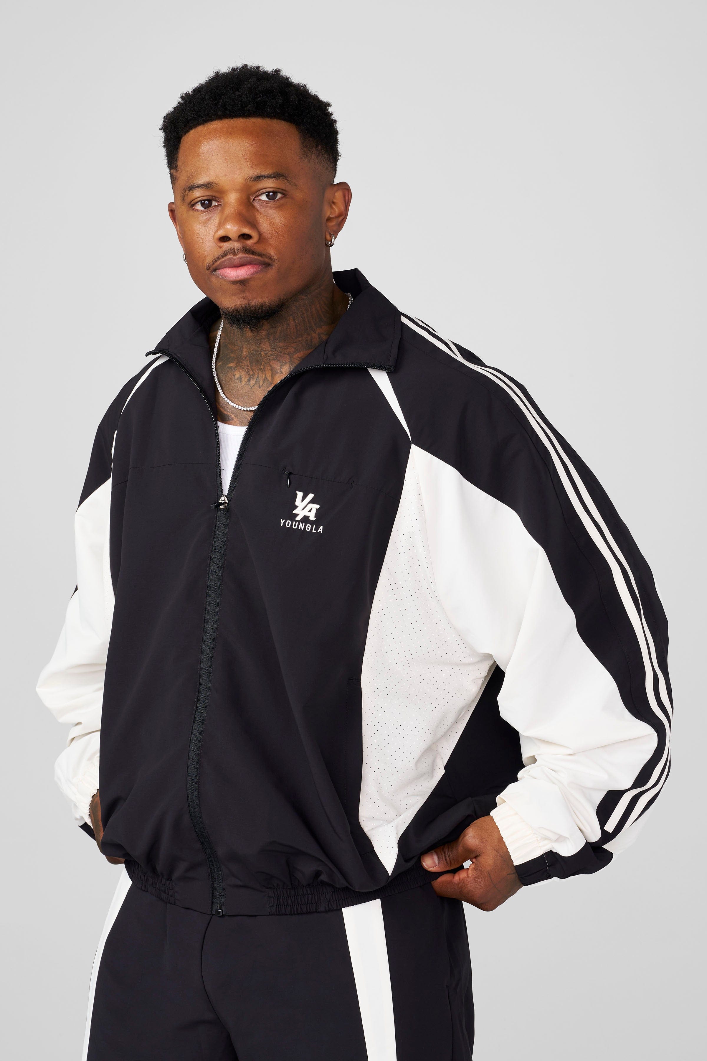 5205 - Fight Week Tracksuit Jacket - Black/White