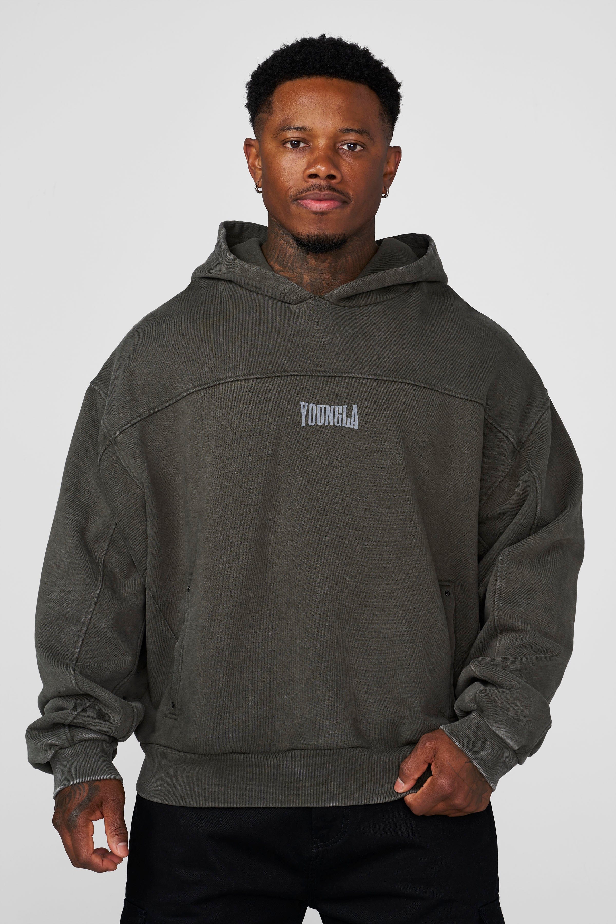 5208 - Crossline Hoodies - Hunter Green Wash