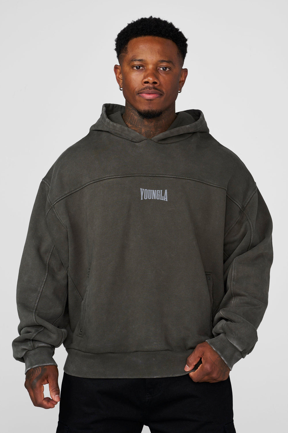 5208 - Crossline Hoodies - Hunter Green Wash