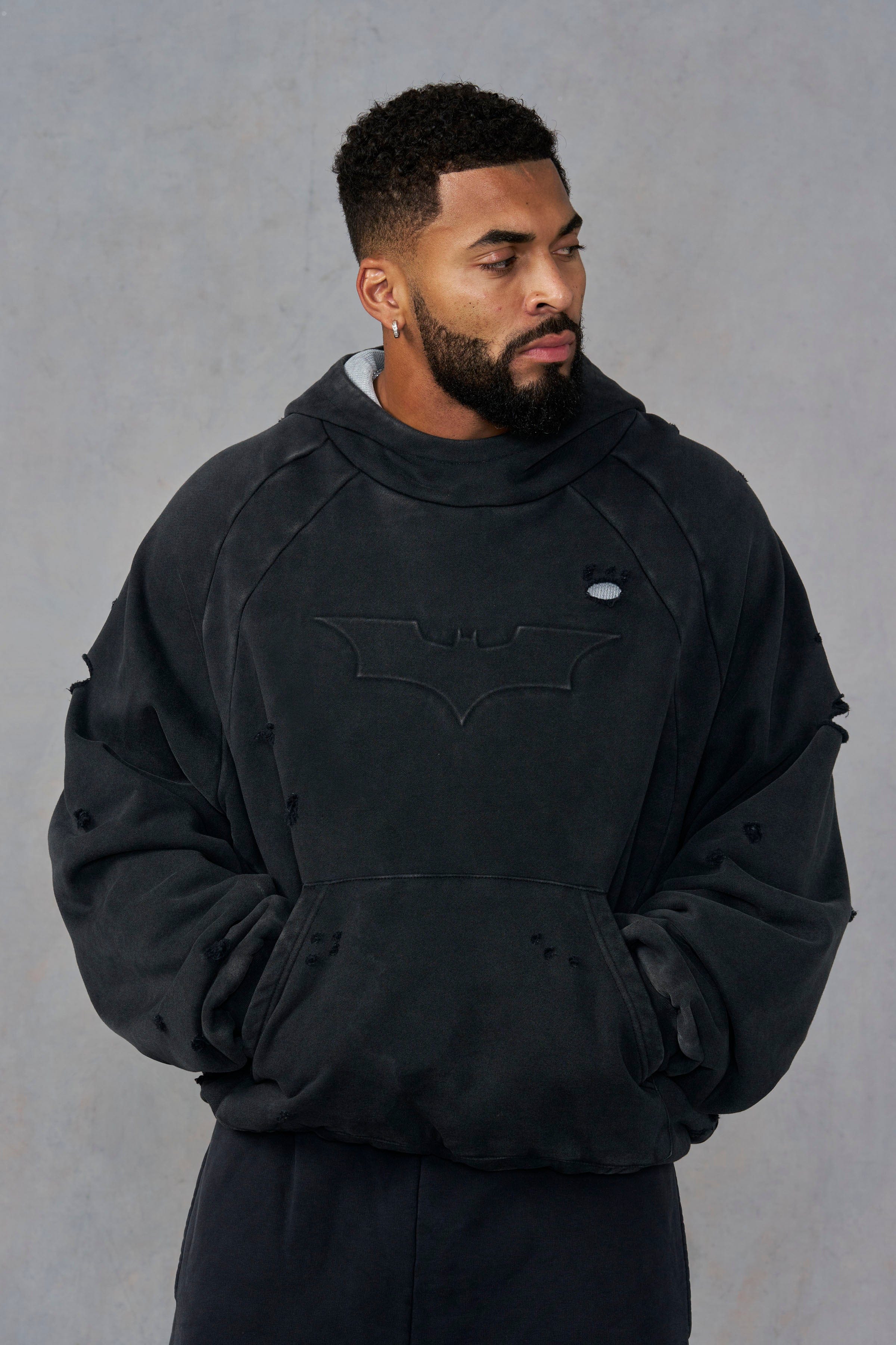 5218 - Batman Street Hoodies - Black Wash