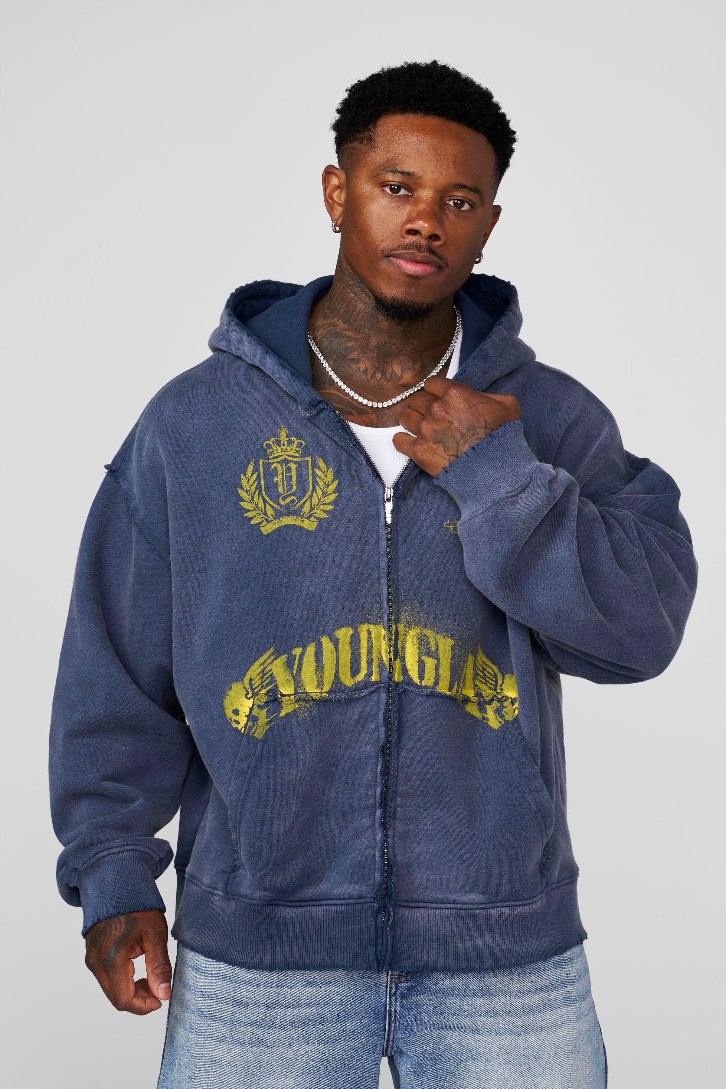 5222 - Ghost Zip-ups - Navy Wash