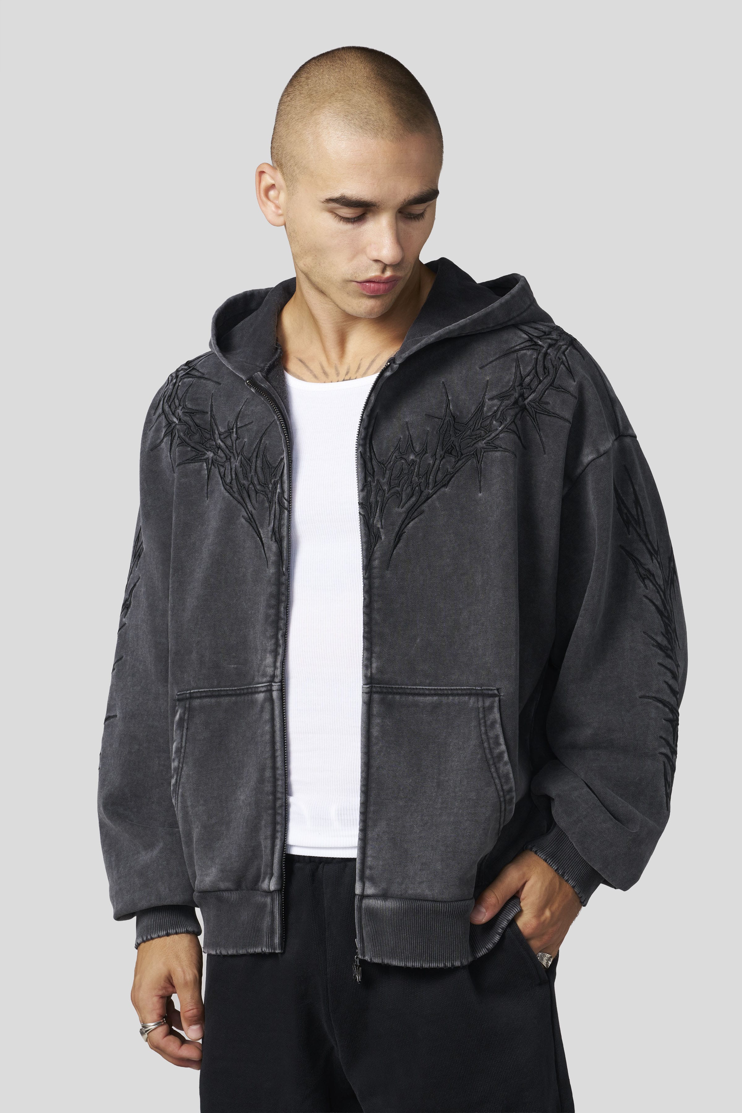 5228 - Vengeance Zip-Ups - Grey Wash