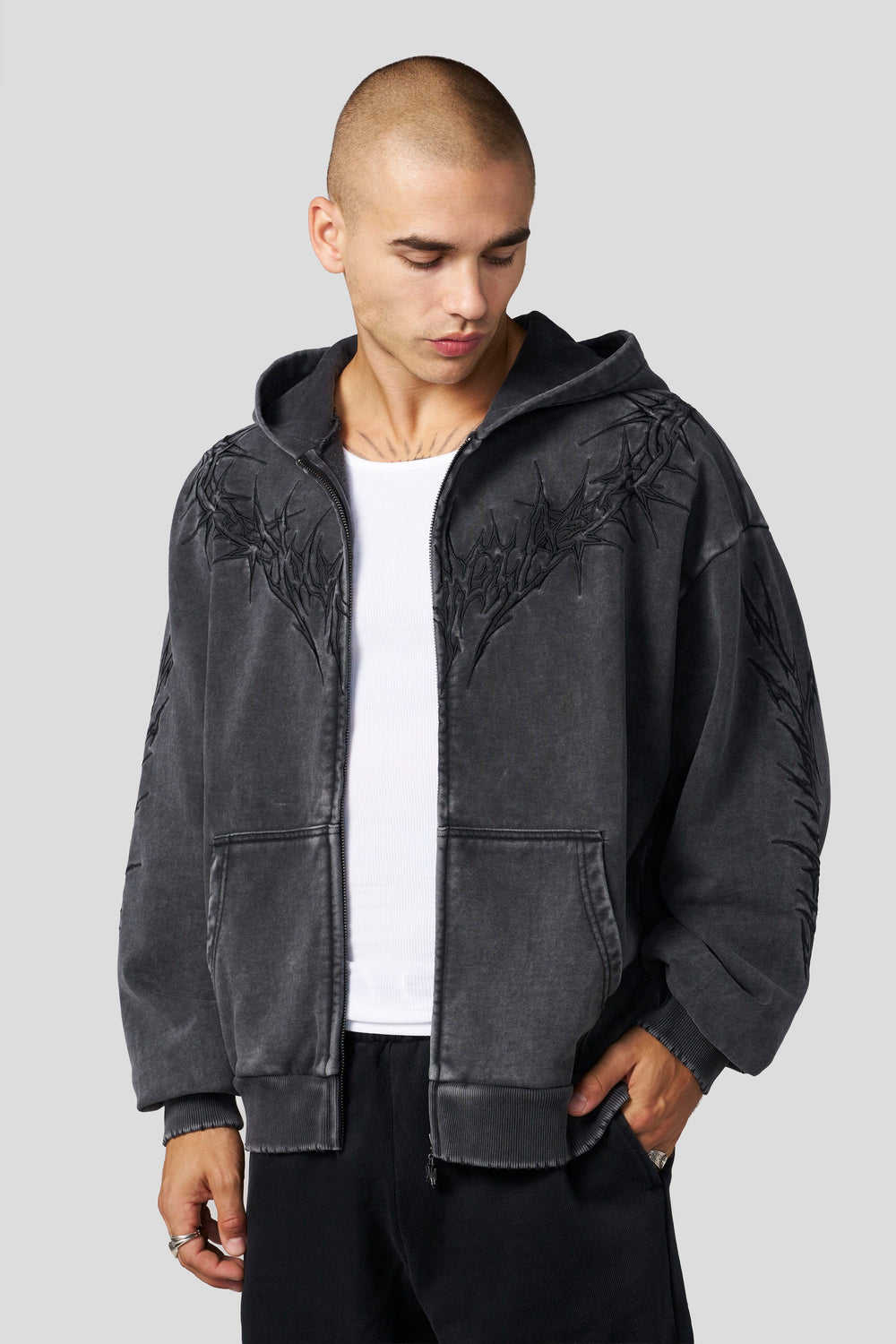 5228 - Vengeance Zip-Ups - Grey Wash