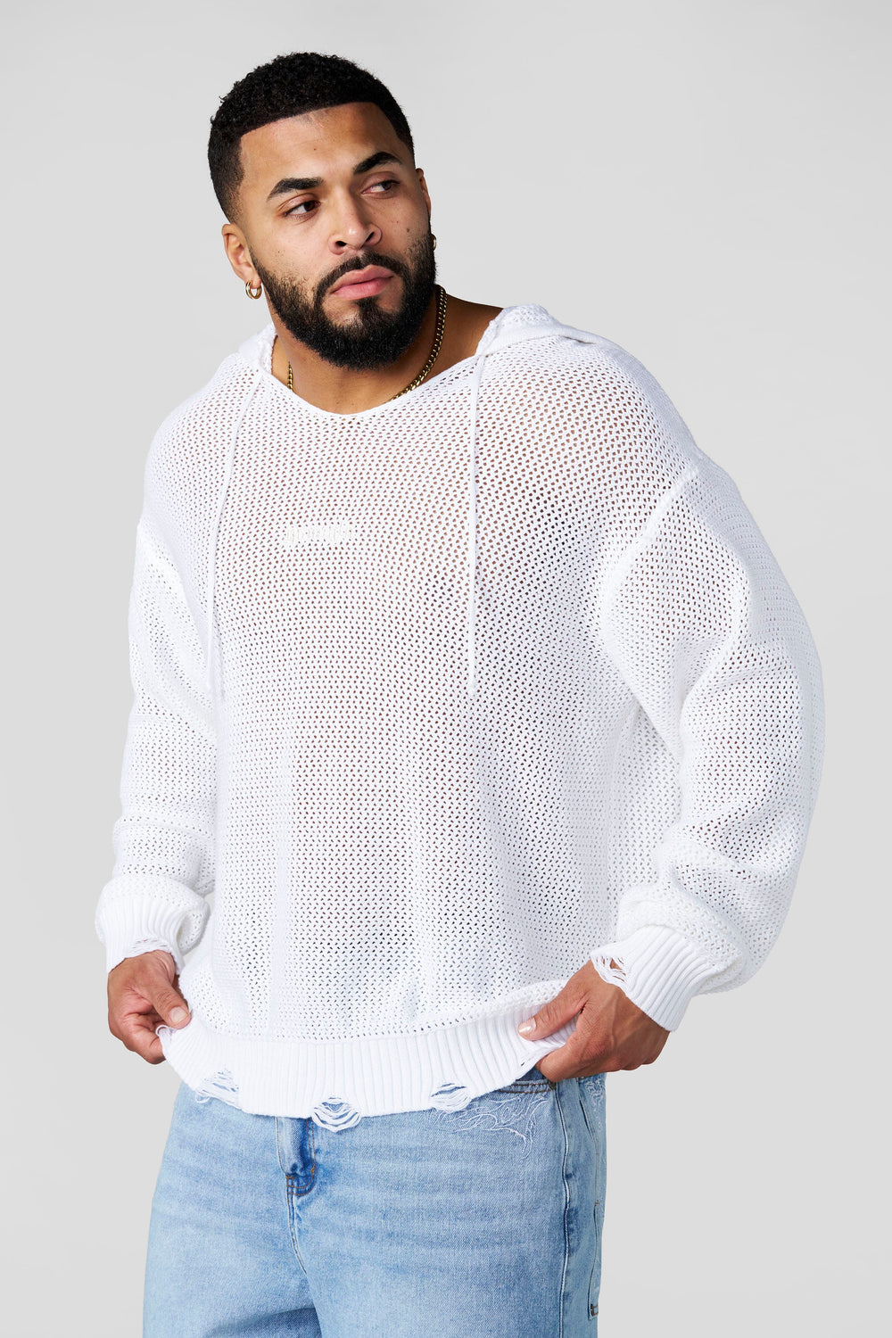 5229 - Rave Knit Hoodies - White