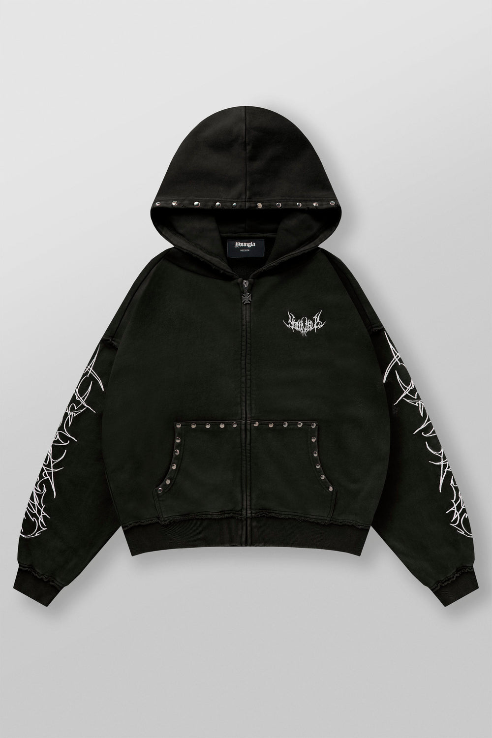 5232 - Tribal Stud Zip-Ups - Black Wash