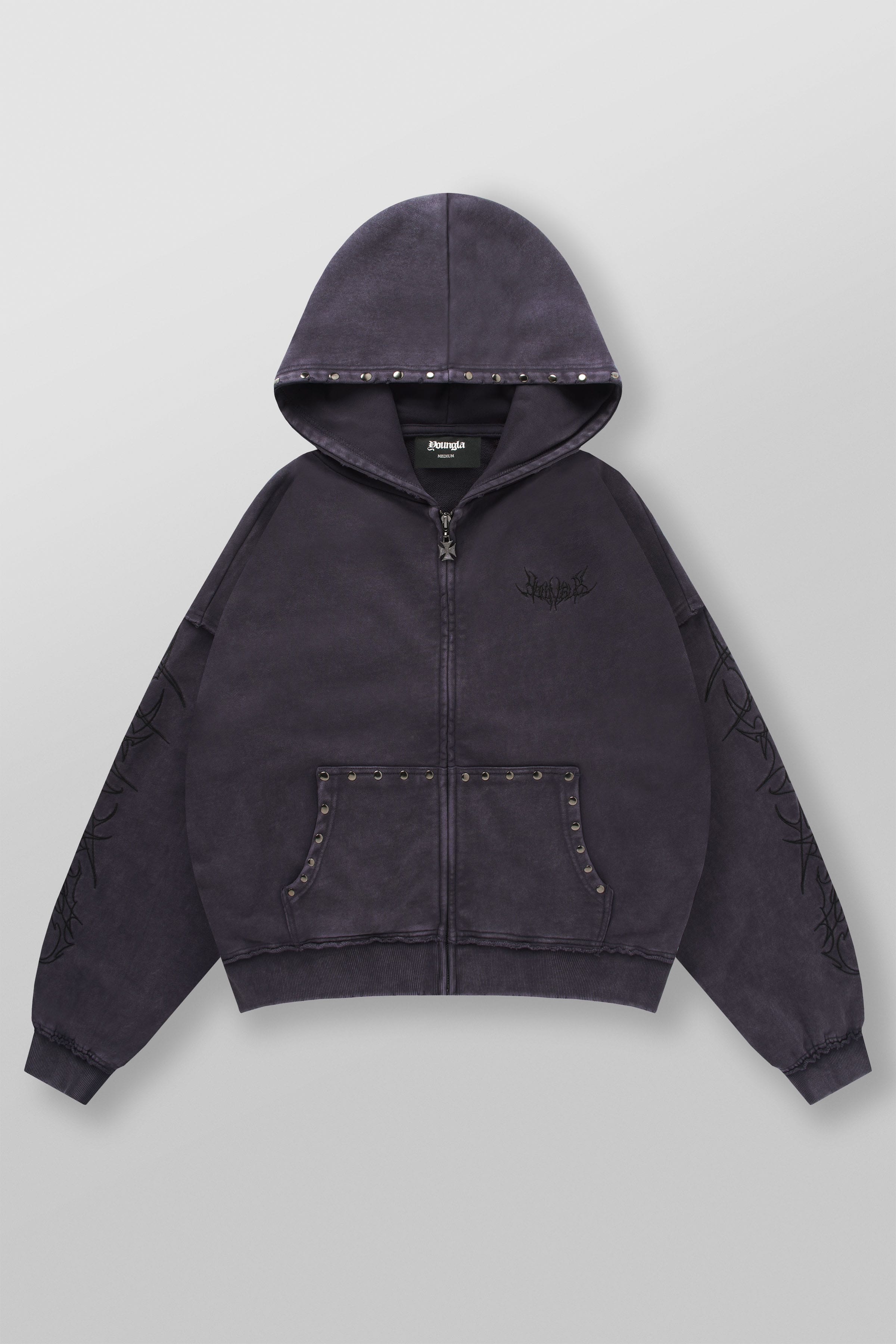5232 - Tribal Stud Zip-Ups - Purple Wash