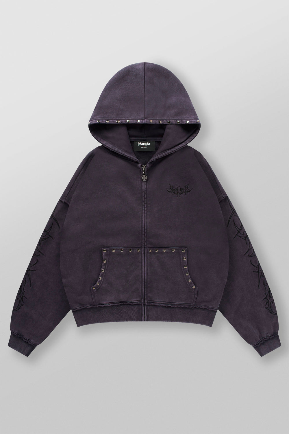 5232 - Tribal Stud Zip-Ups - Purple Wash