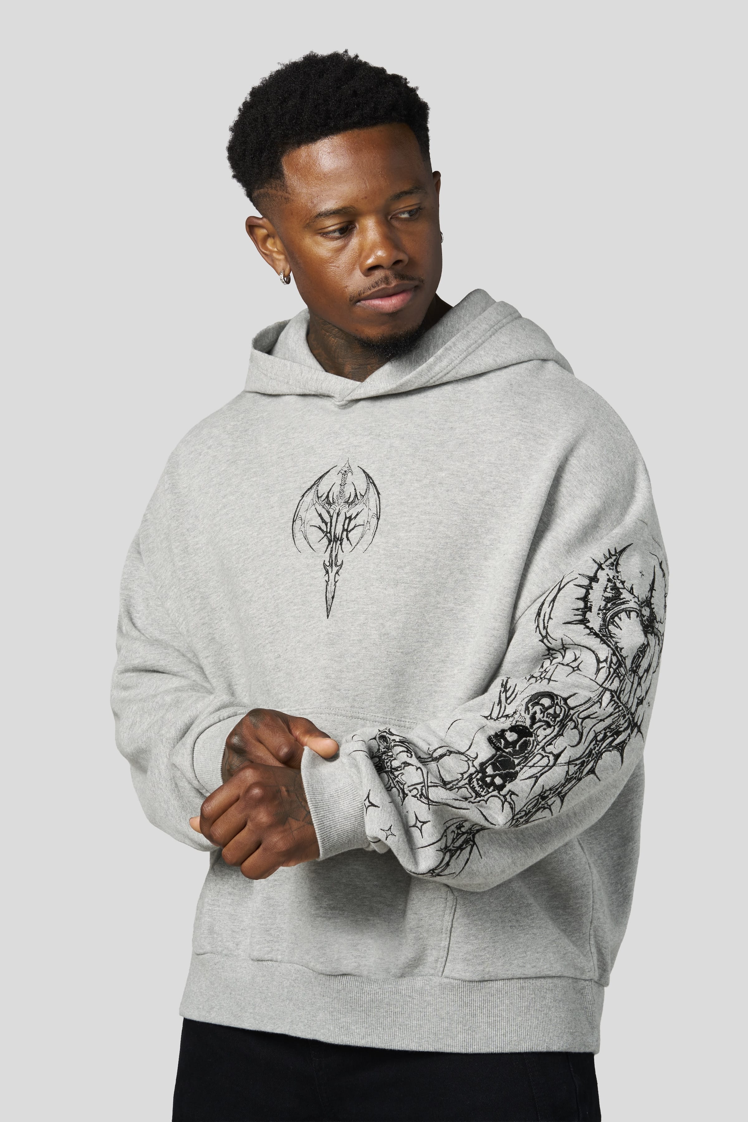 5234 - Sigil Crest Hoodies - Heather Grey