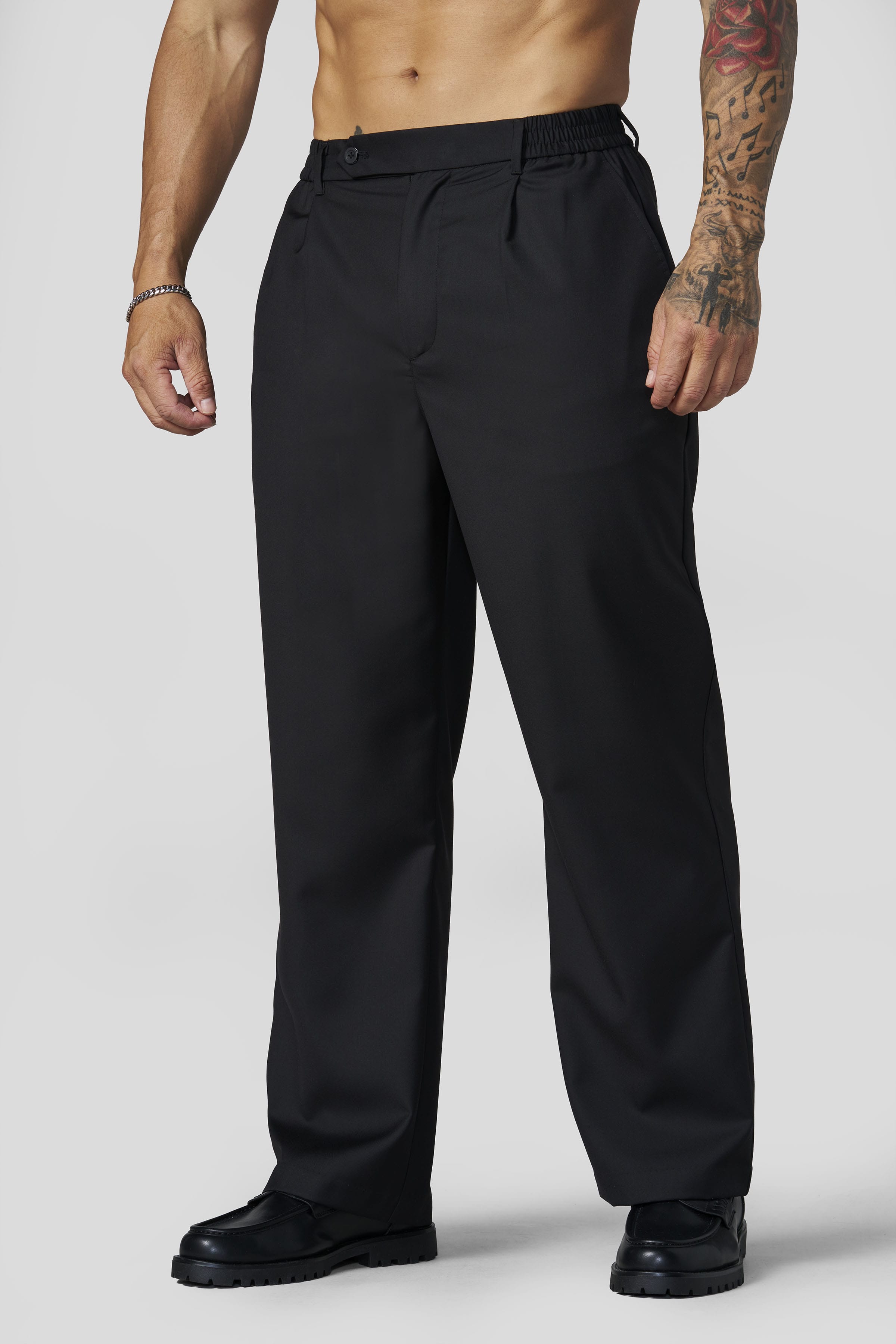 6003 - Pleated Slacks - Black