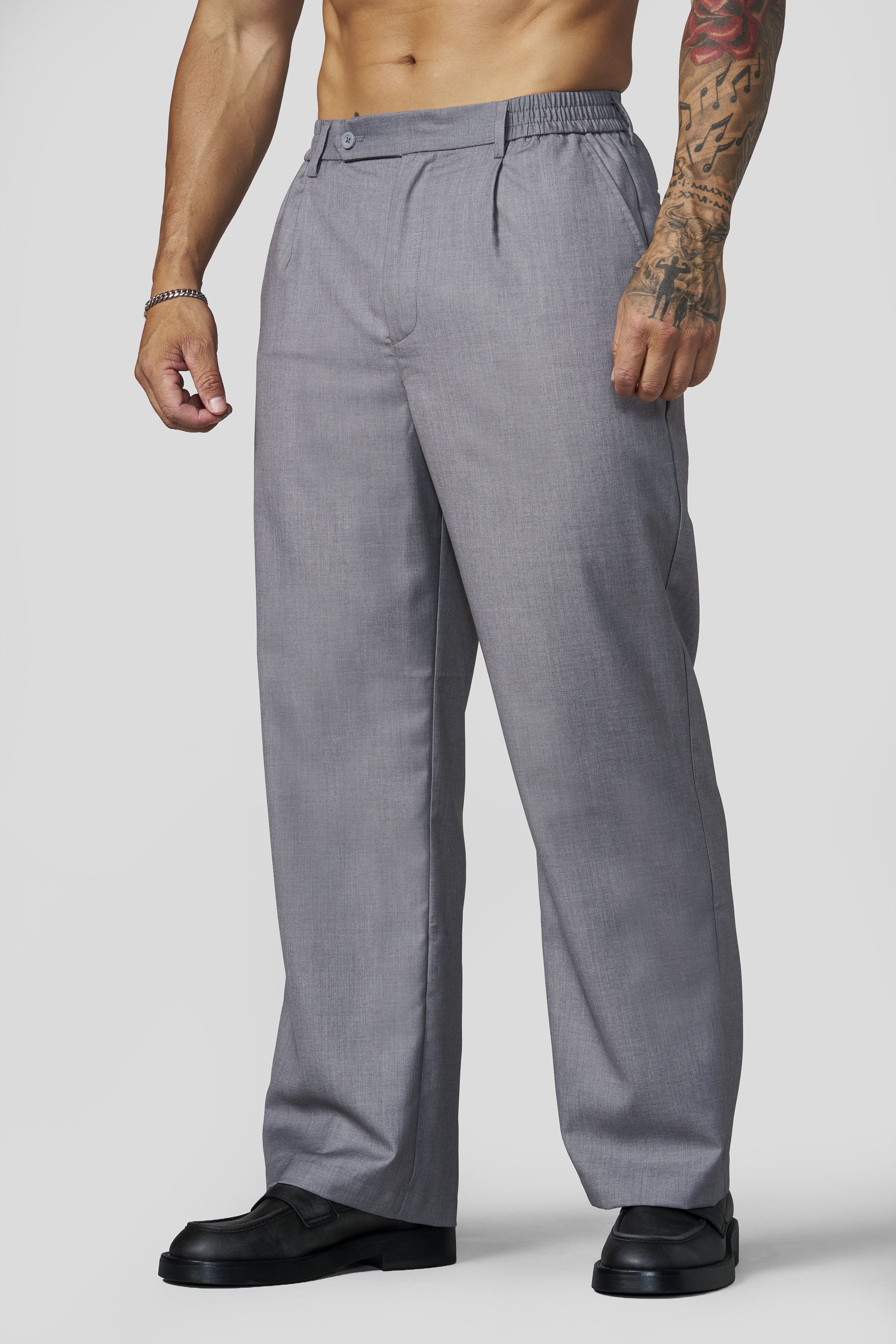 6003 - Pleated Slacks - Grey