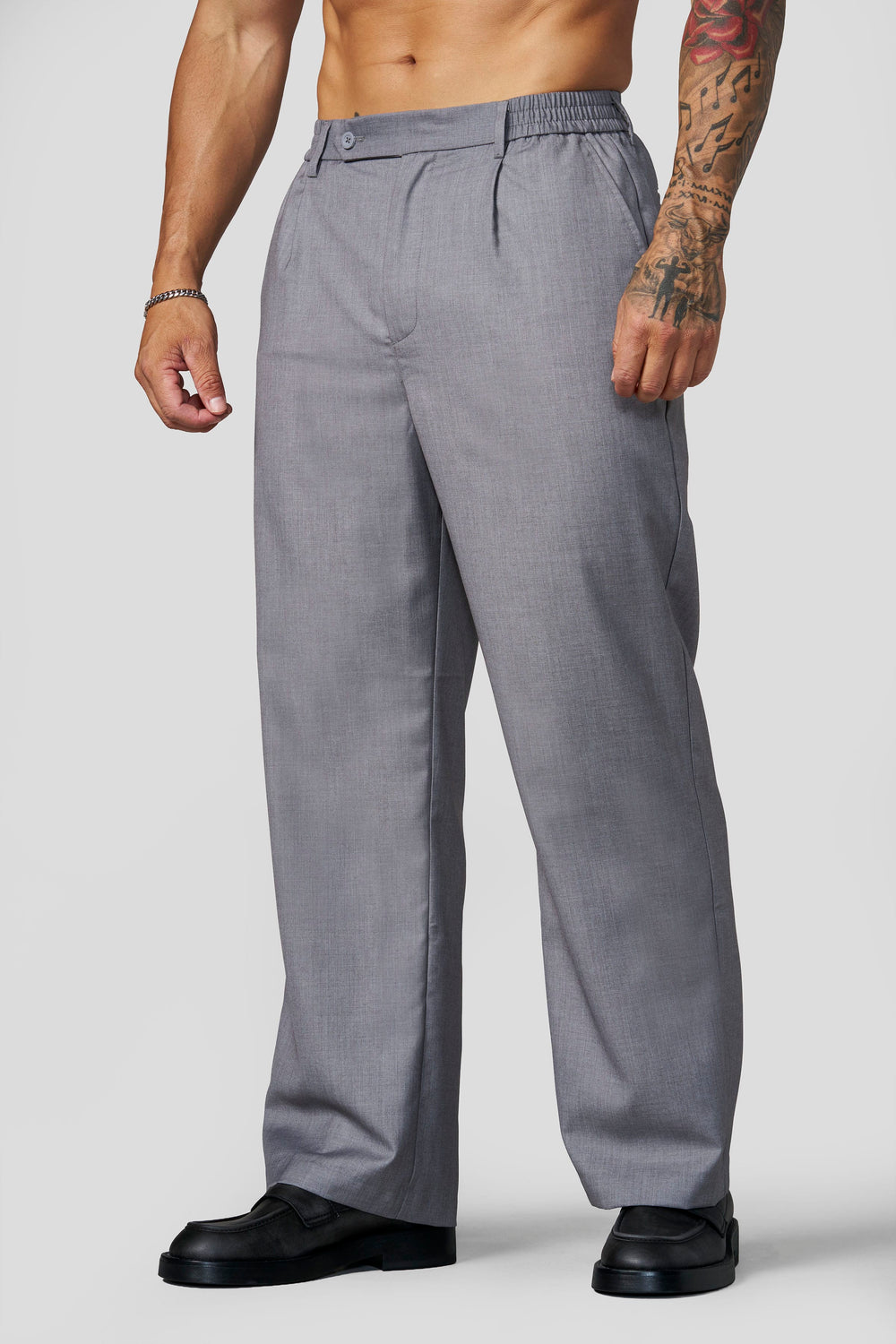 6003 - Pleated Slacks - Grey