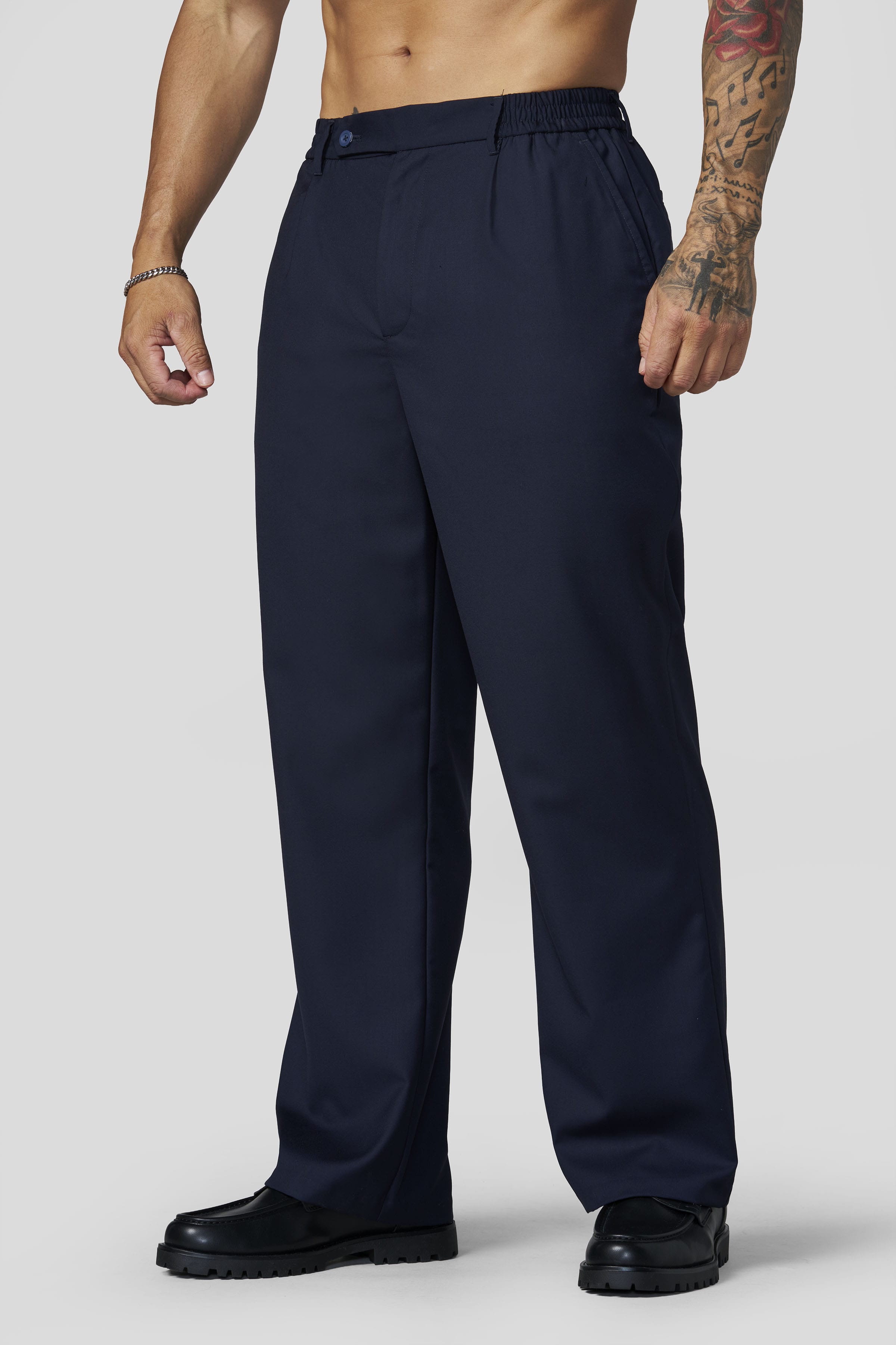 6003 - Pleated Slacks - Navy