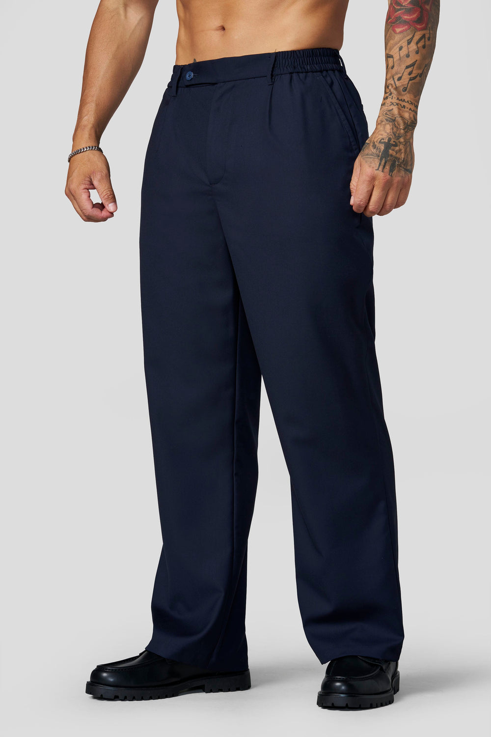 6003 - Pleated Slacks - Navy